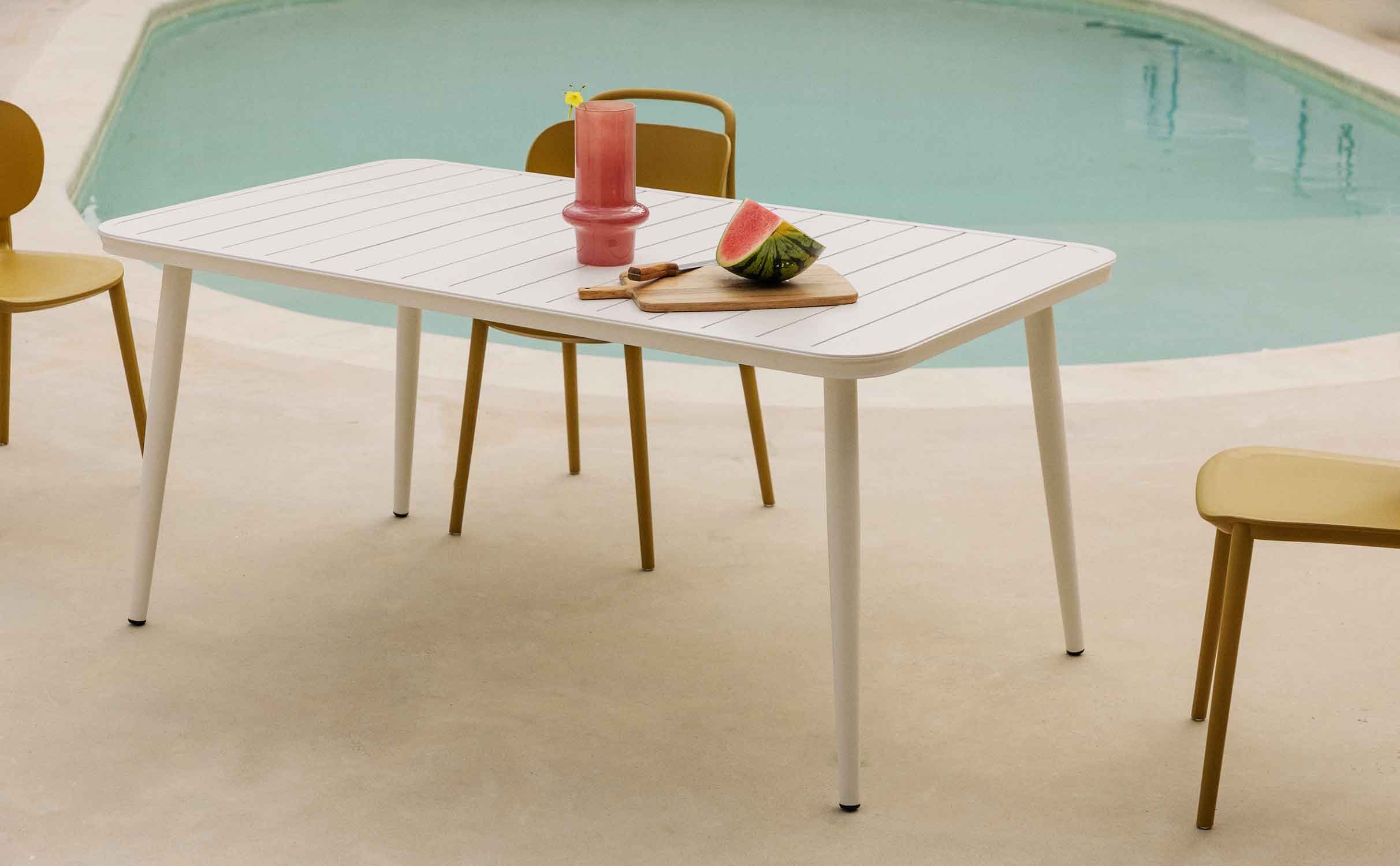 Tavolo da Esterno Rettangolare in Alluminio (159x90 cm) Cancun, immagine della galleria 1