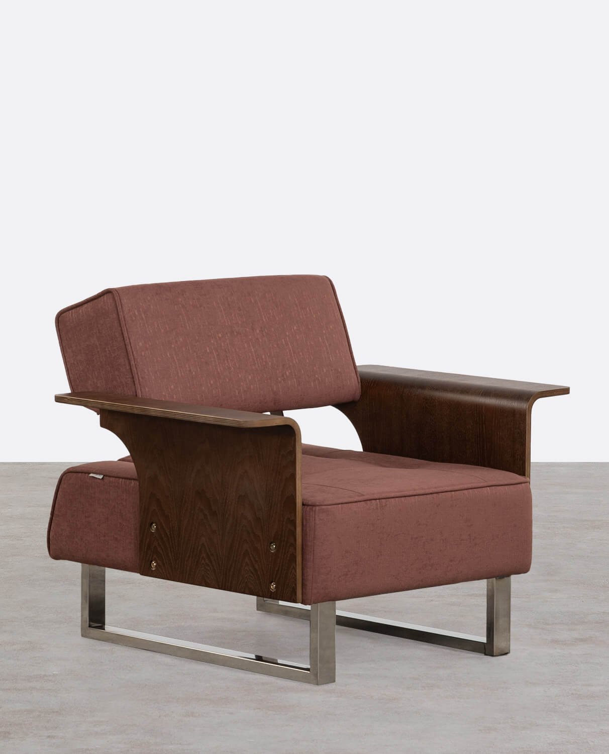 Poltrona Reclinabile con Braccioli in Legno e Tessuto 70S, immagine della galleria 1