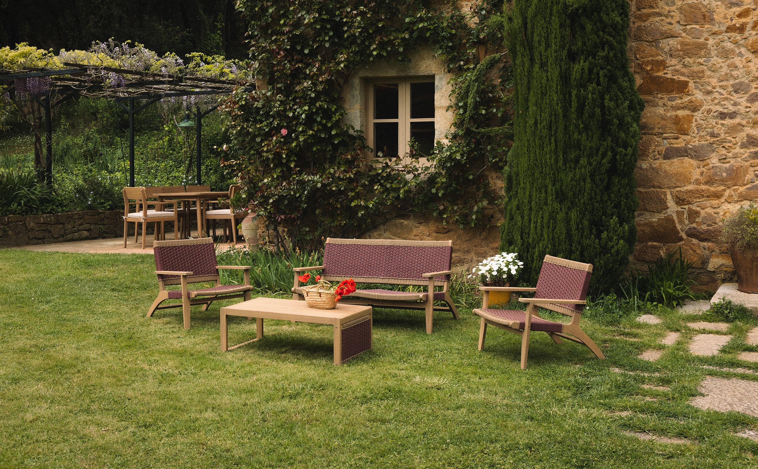 Set da Giardino in Legno di Acacia e Corda Mirle, immagine della galleria 1