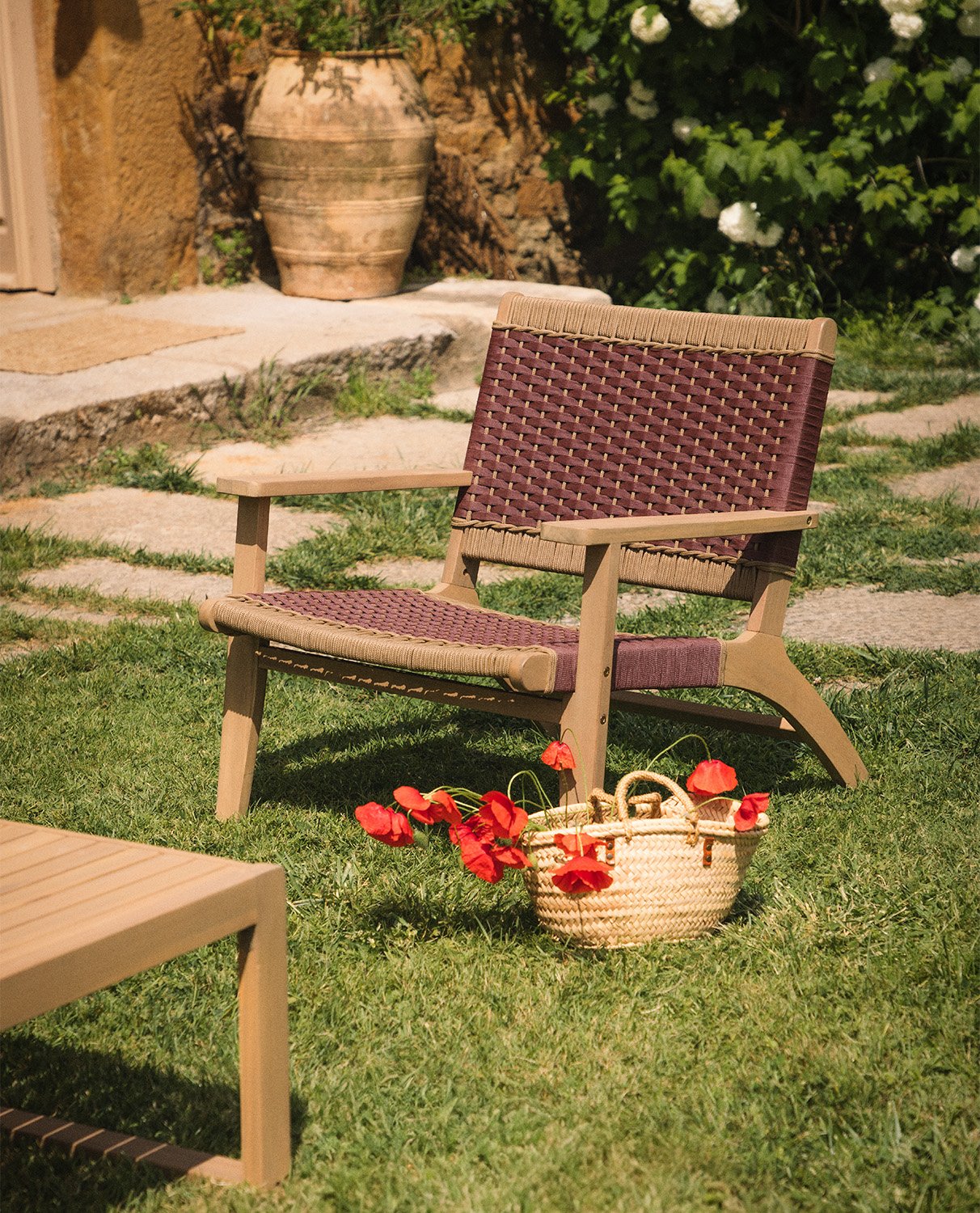 Poltrona da Giardino in Legno di Acacia e corda Mirle, immagine della galleria 2