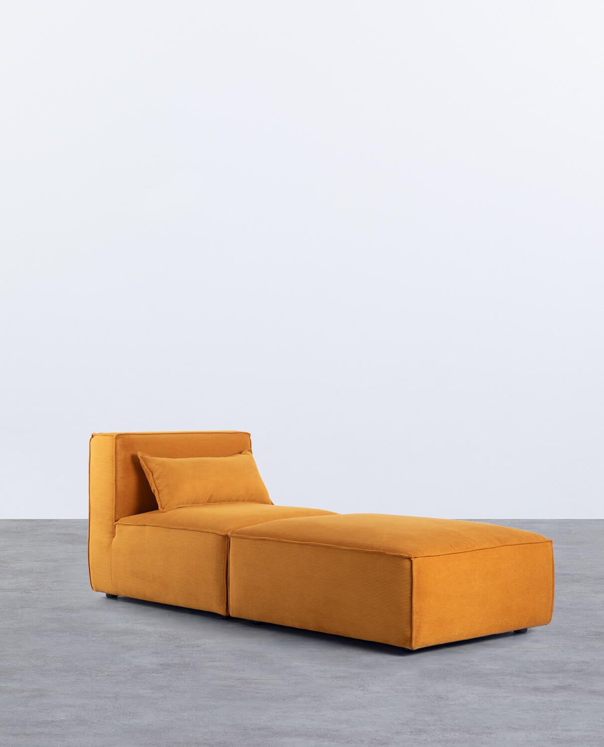 Poltrona Modulare con Pouf in Velluto a Coste Kilhe