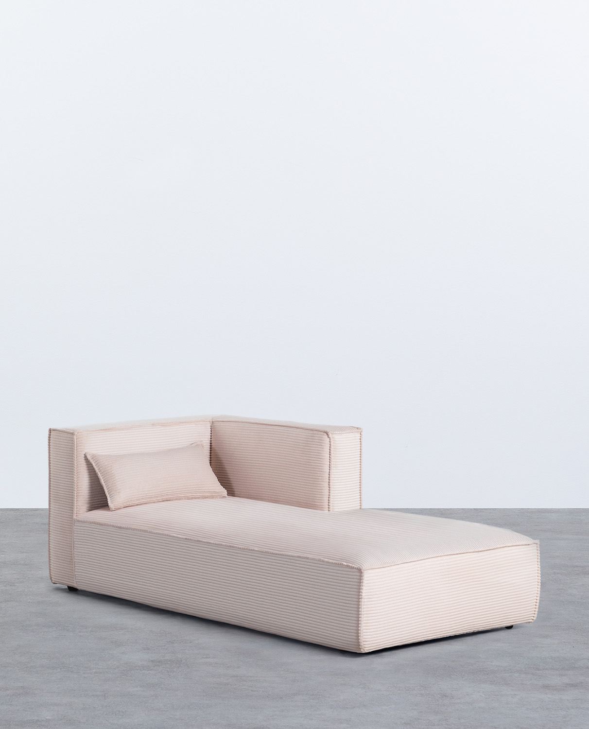 Modulo Chaise Longue Destro per Divano in Velluto a Coste Spesso Kilhe