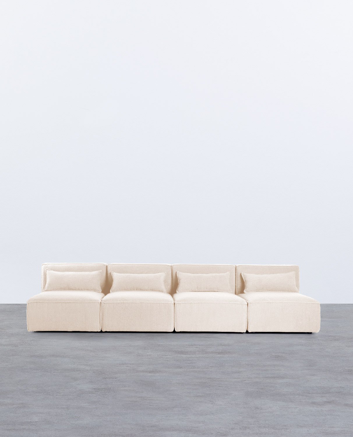 Divano Modulare 4 Pezzi in Tessuto Boucle Kilhe