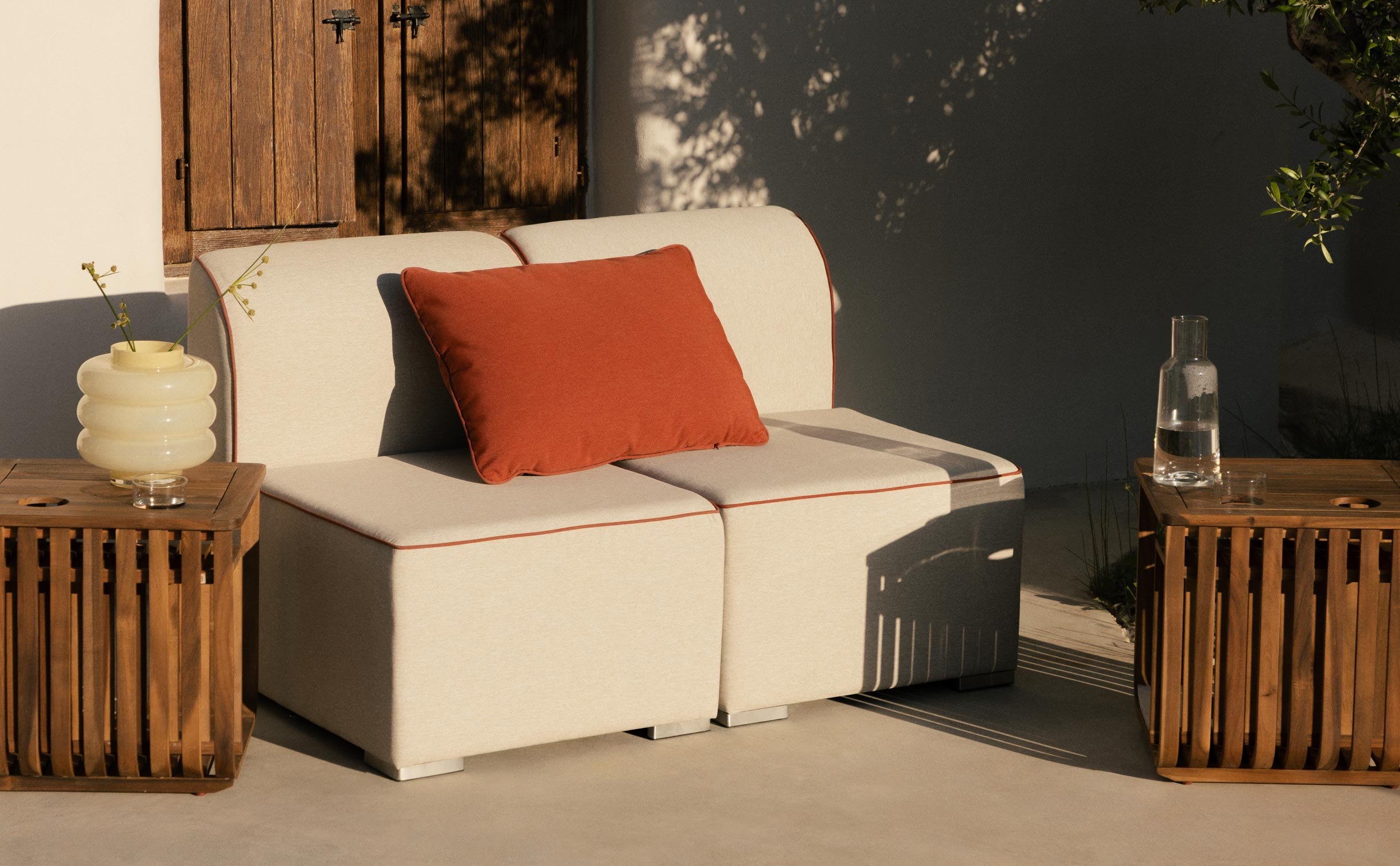 Divano da Giardino Modulare con Poltrona in Tessuto 2 Pezzi Lagos, immagine della galleria 1