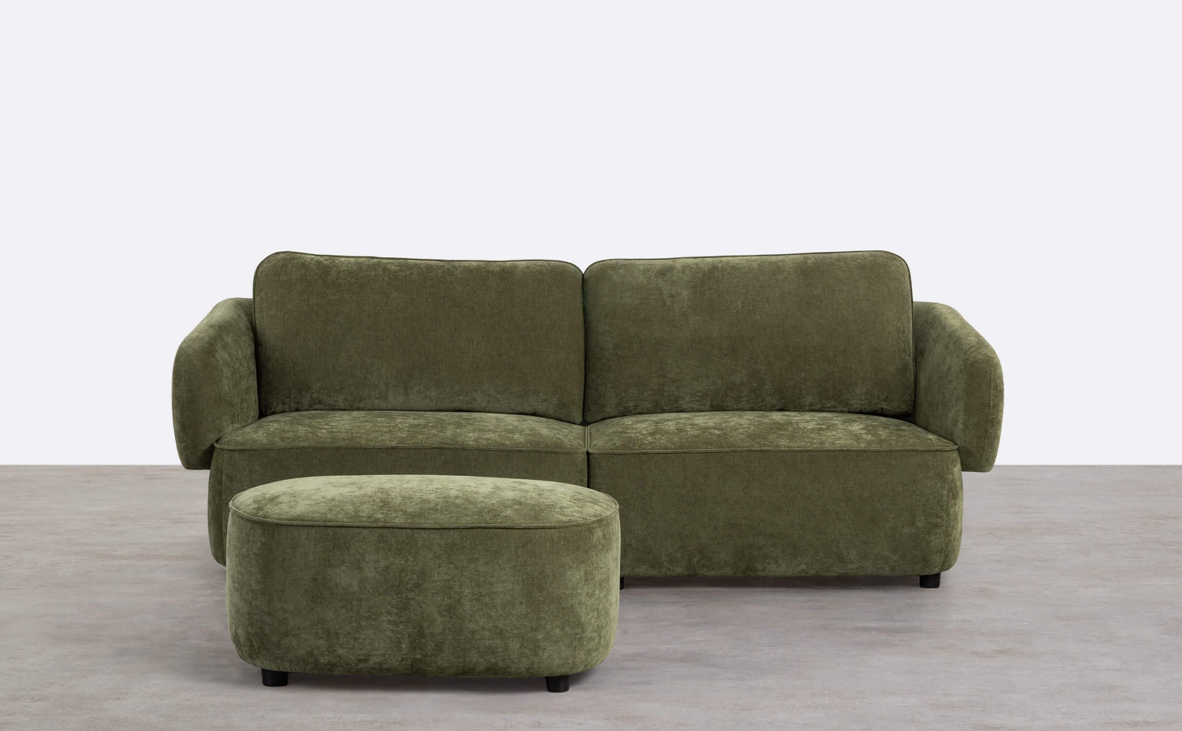 Divano a 2 Posti con Pouf in Tessuto Kino, immagine della galleria 1