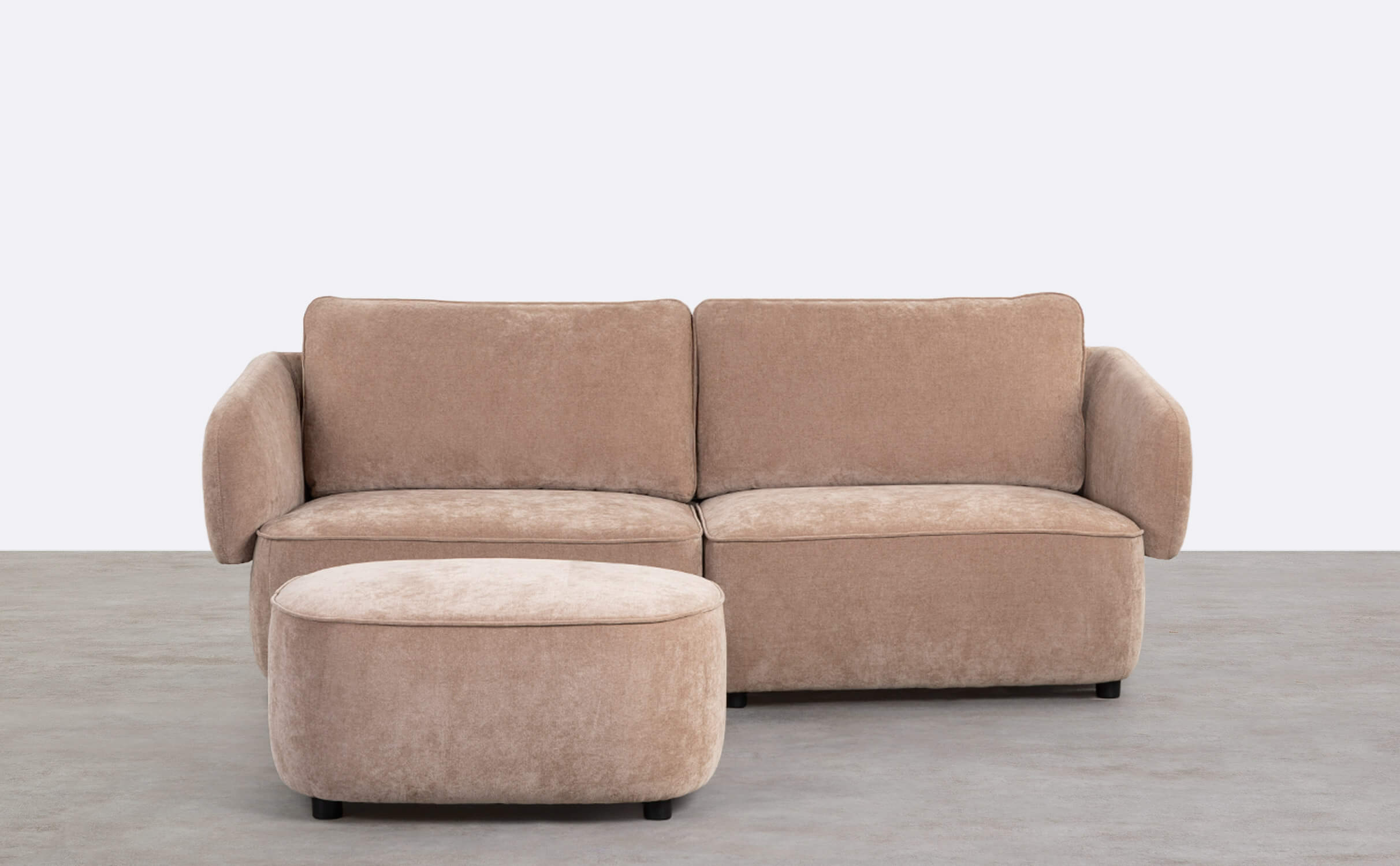 Divano a 2 Posti con Pouf in Tessuto Kino, immagine della galleria 1