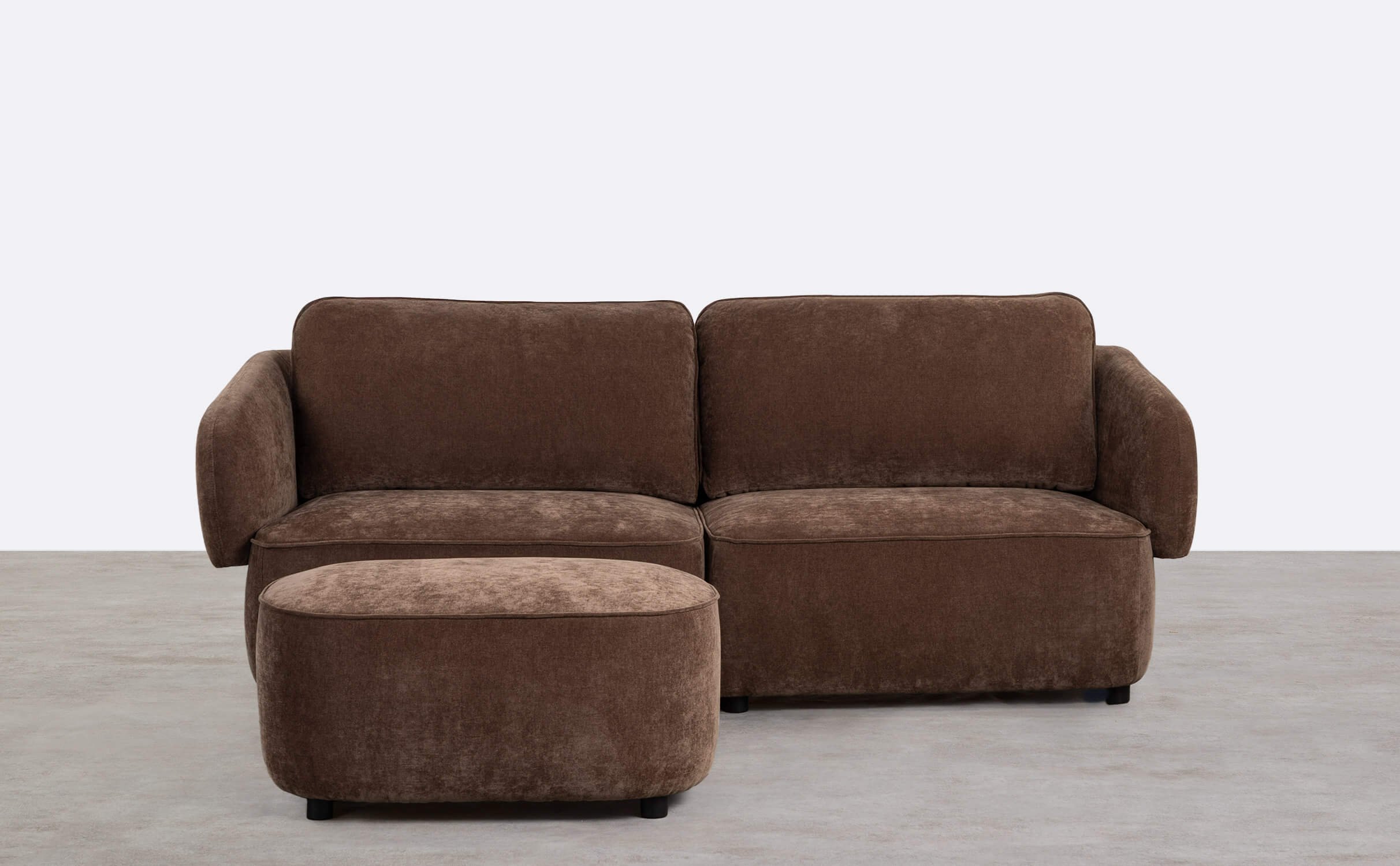 Divano a 2 Posti con Pouf in Tessuto Kino, immagine della galleria 1
