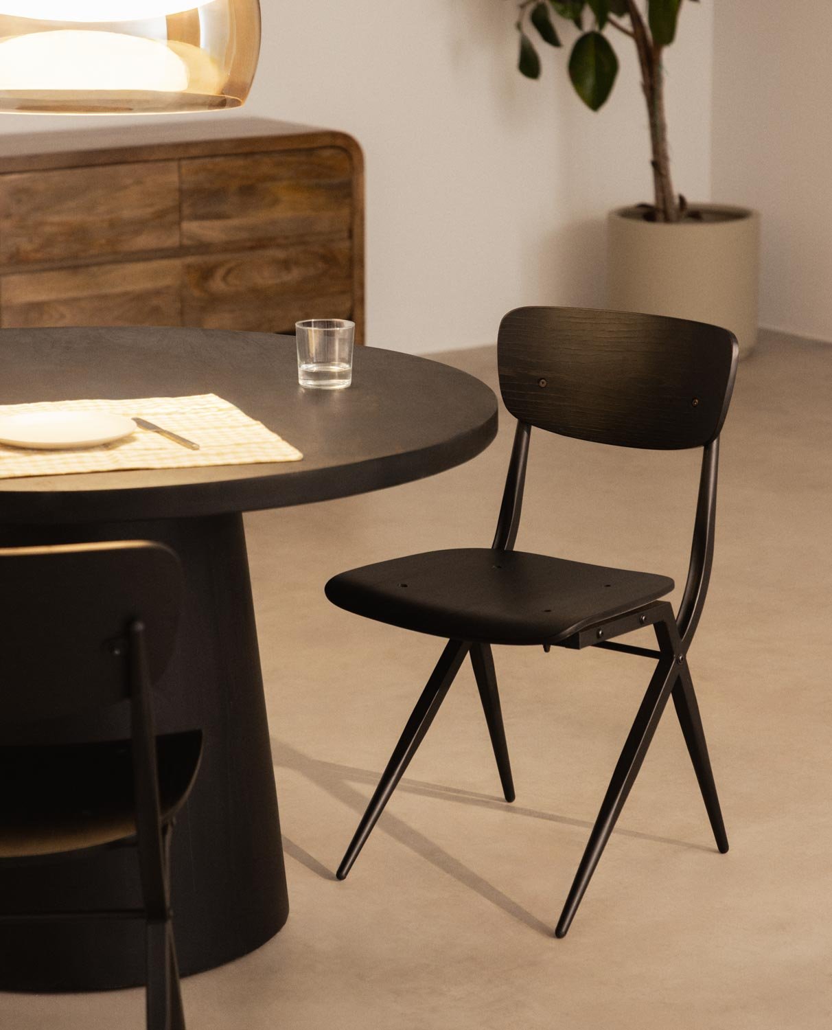 Sedia da Pranzo in Legno e Metallo Ticher, immagine della galleria 2