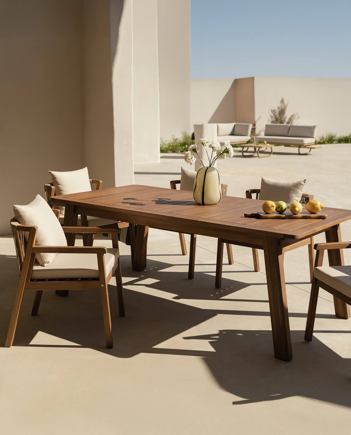 Tavolo da Esterno Rettangolare in Legno di Acacia (200x95 cm) Cael, immagine della galleria 2