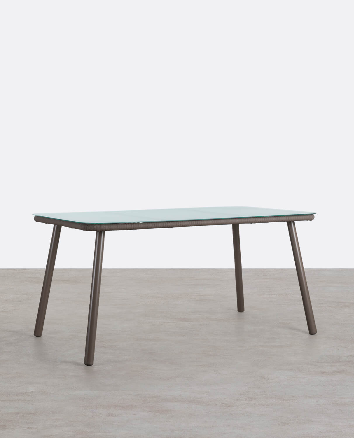 Tavolo da Esterno Rettangolare in Alluminio e Cristallo (160x90 cm) Drian, immagine della galleria 1