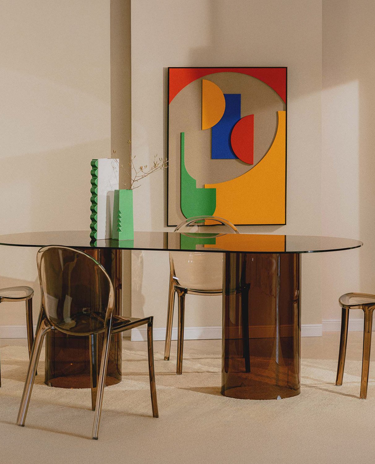Tavolo da Pranzo Ovale in Vetro Temperato  (200x90 cm) Kolu, immagine della galleria 2