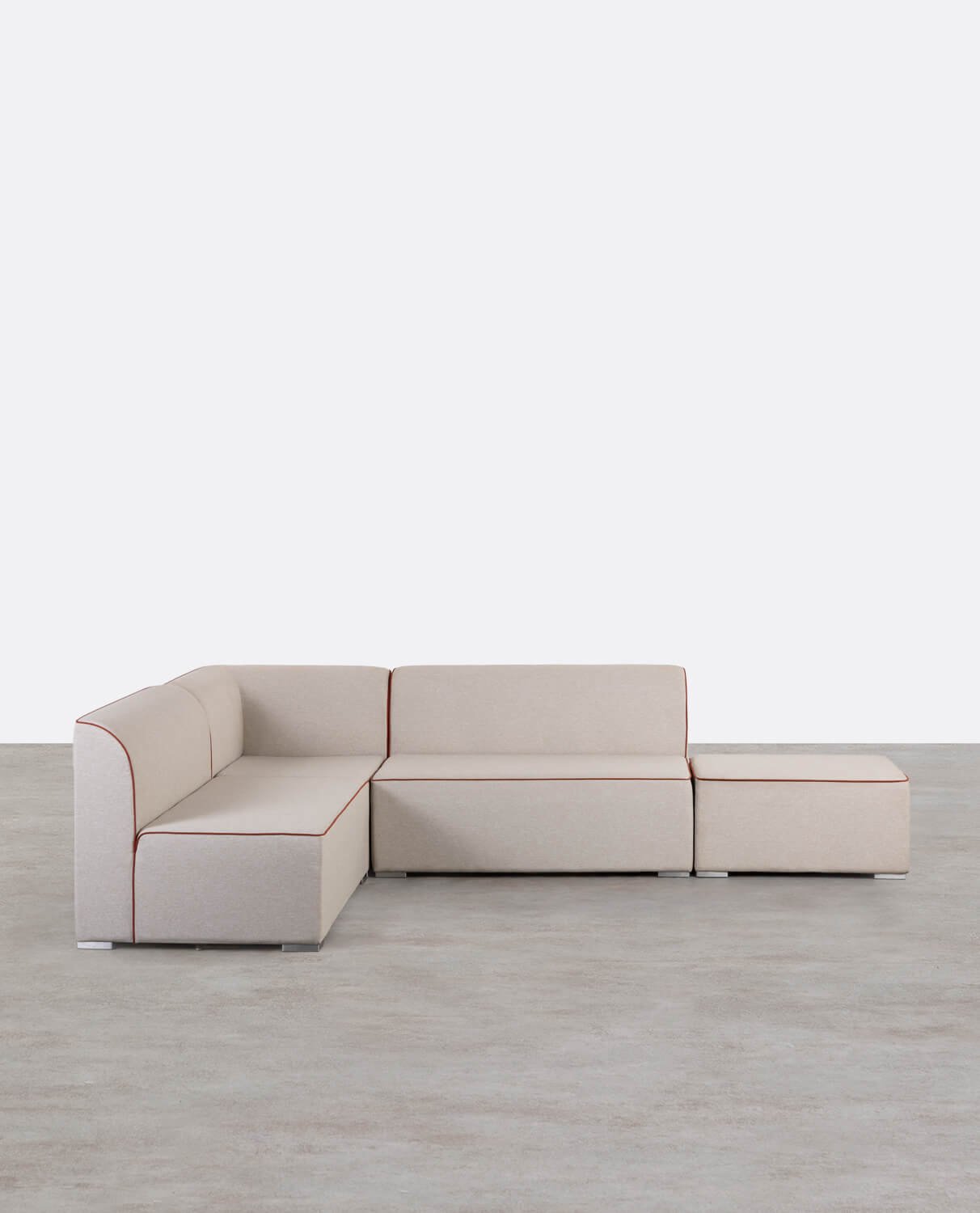 Divano da Giardino Loft Modulare in 3 Pezzi con Divani Angolari e a 2 Posti con Puff in Tessuto Lagos, immagine della galleria 1