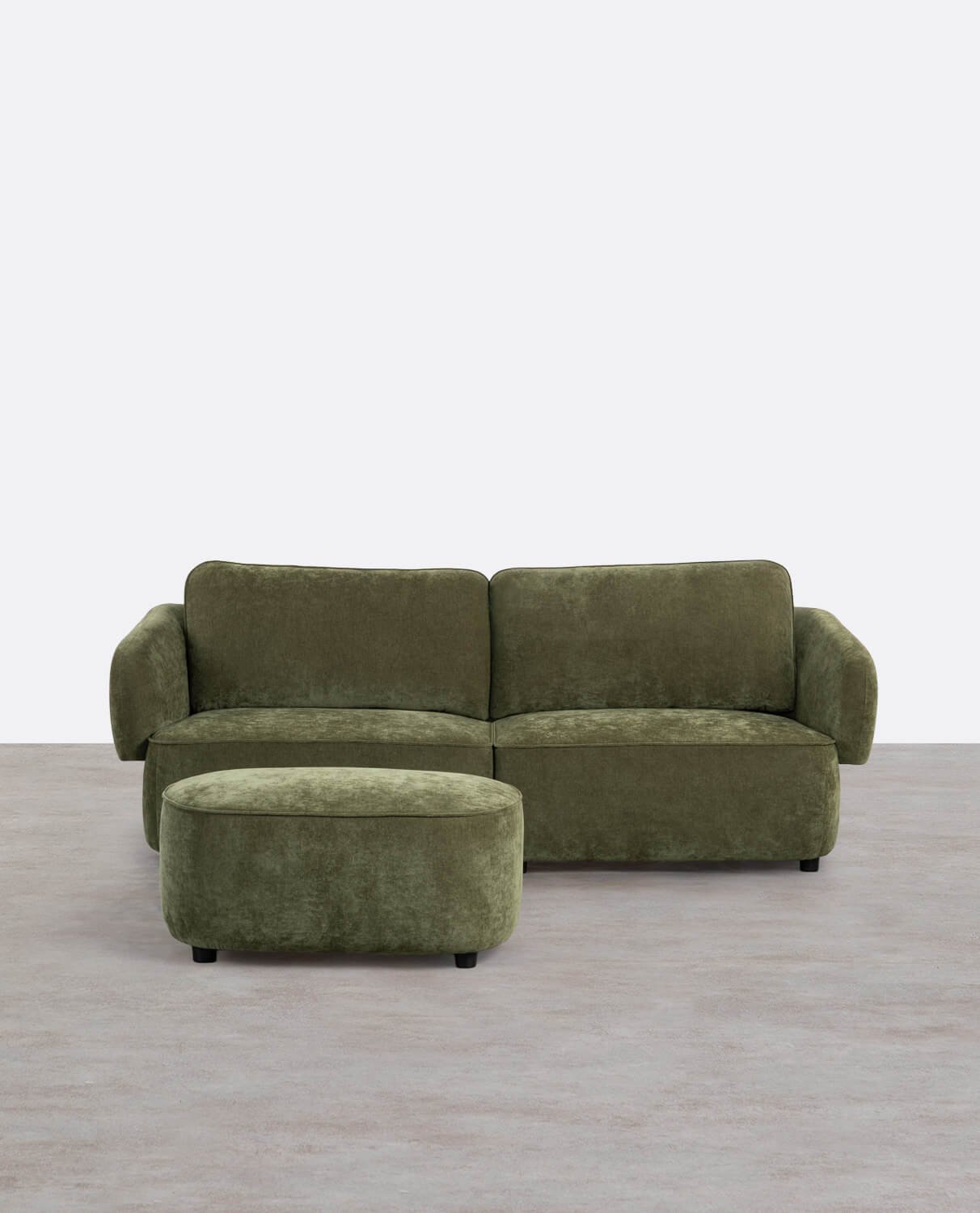 Divano a 2 Posti con Pouf in Tessuto Kino, immagine della galleria 1