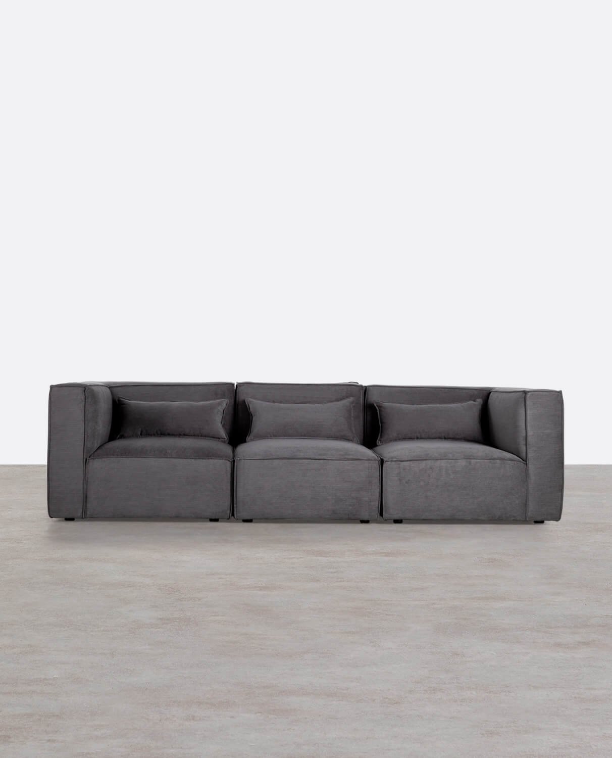 Divano Modulare a 3 Pezzi con 2 Poltrone Angolari in Velluto a Coste Kilhe, immagine della galleria 1