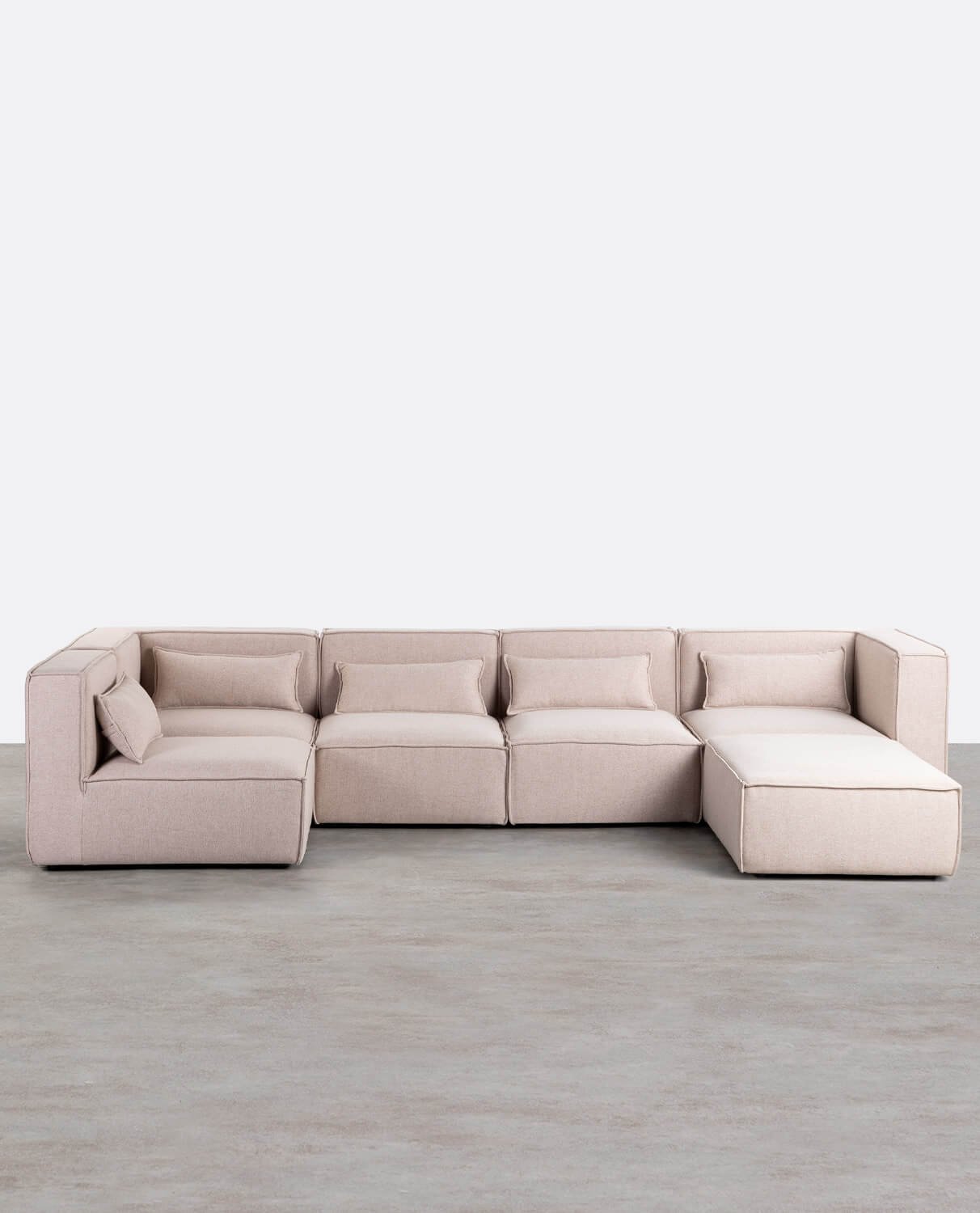 Divano Modulare 5 Pezzi e Pouf in Tessuto Kilhe, immagine della galleria 1