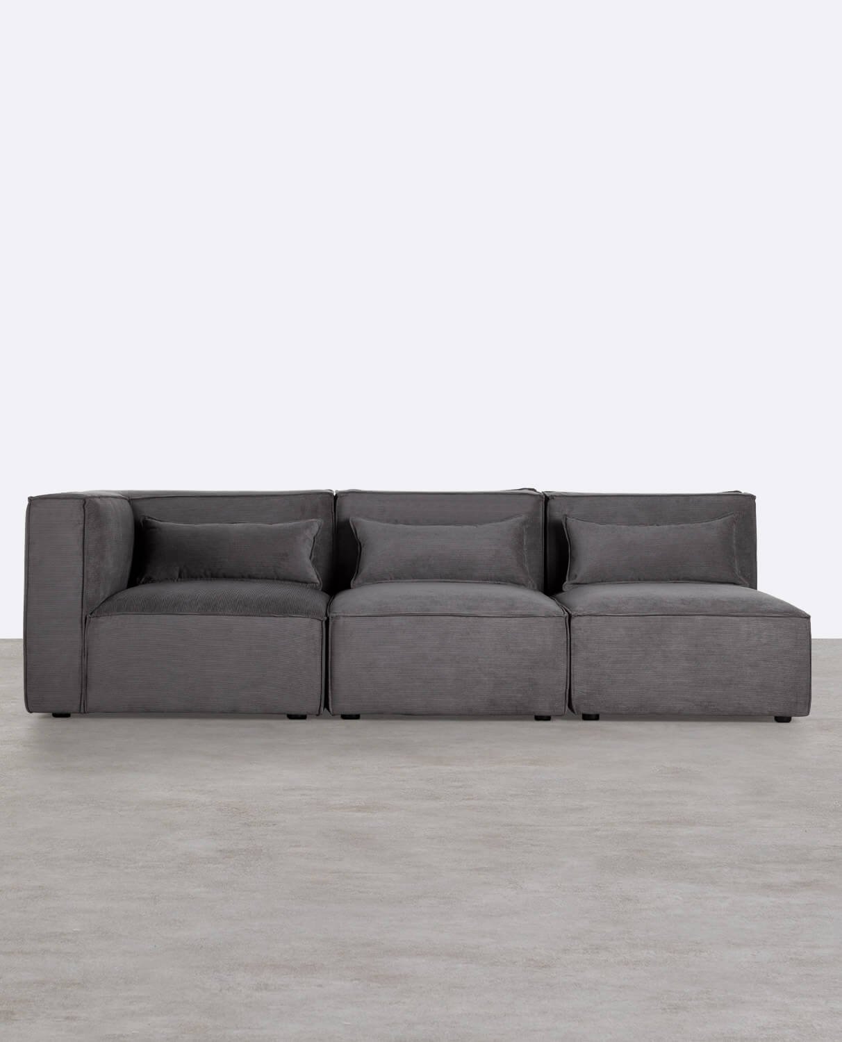 Divano Modulare a 3 pezzi con 2 Poltrone in Velluto a Coste Kilhe, immagine della galleria 1