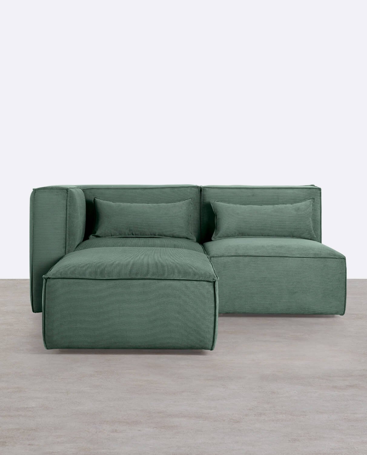 Divano Modulare Angolare 2 Pezzi e Pouf in Tessuto a Coste kilhe, immagine della galleria 1
