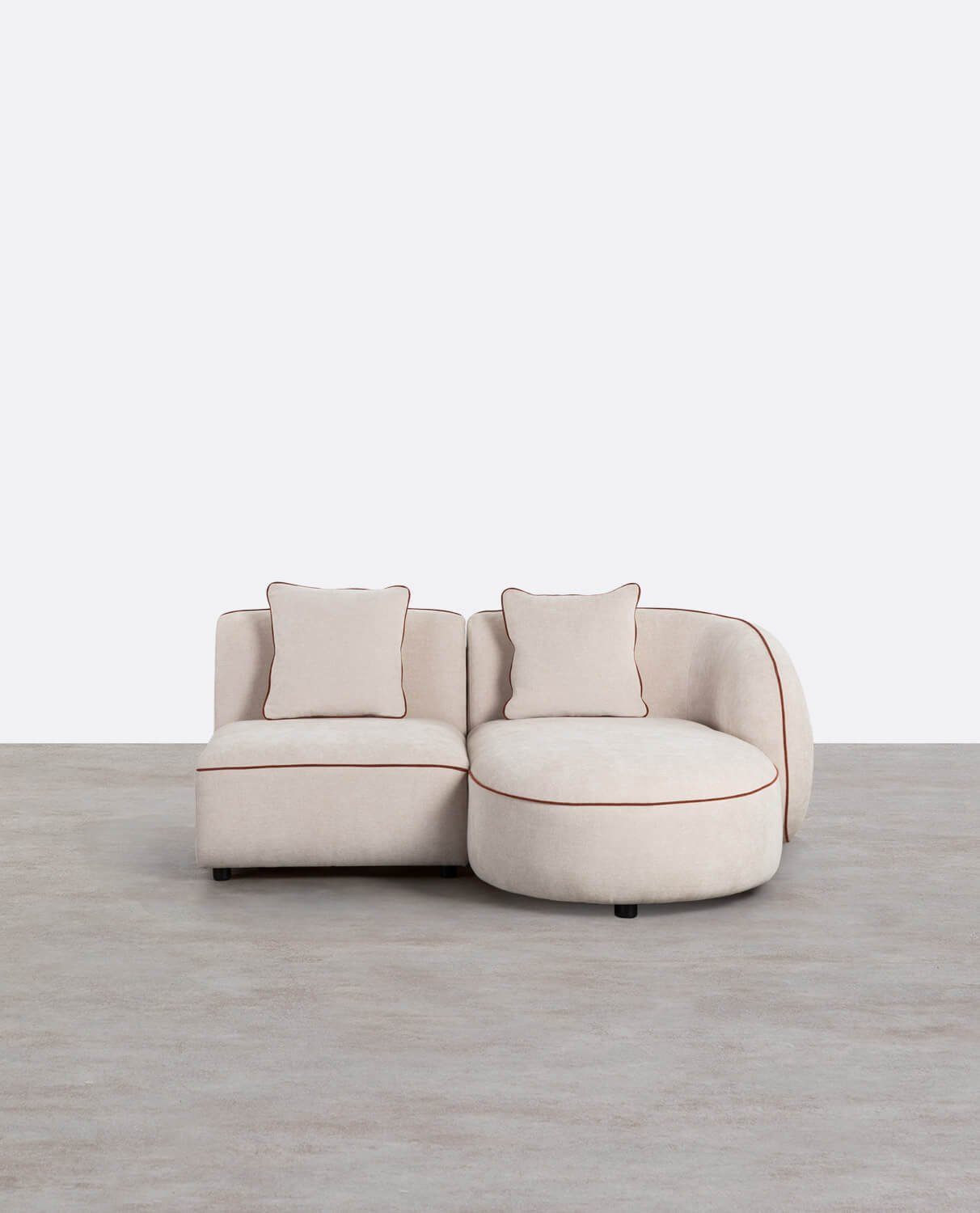 Divano Chaise Longue Modulare in 2 Pezzi con Poltrona in Tessuto Ilham, immagine della galleria 1
