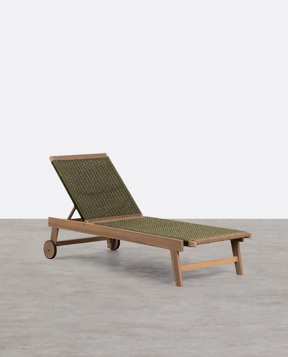 Pack da 2 Lettini in Legno di Acacia e Corda con Ruote Mirle, immagine della galleria 1