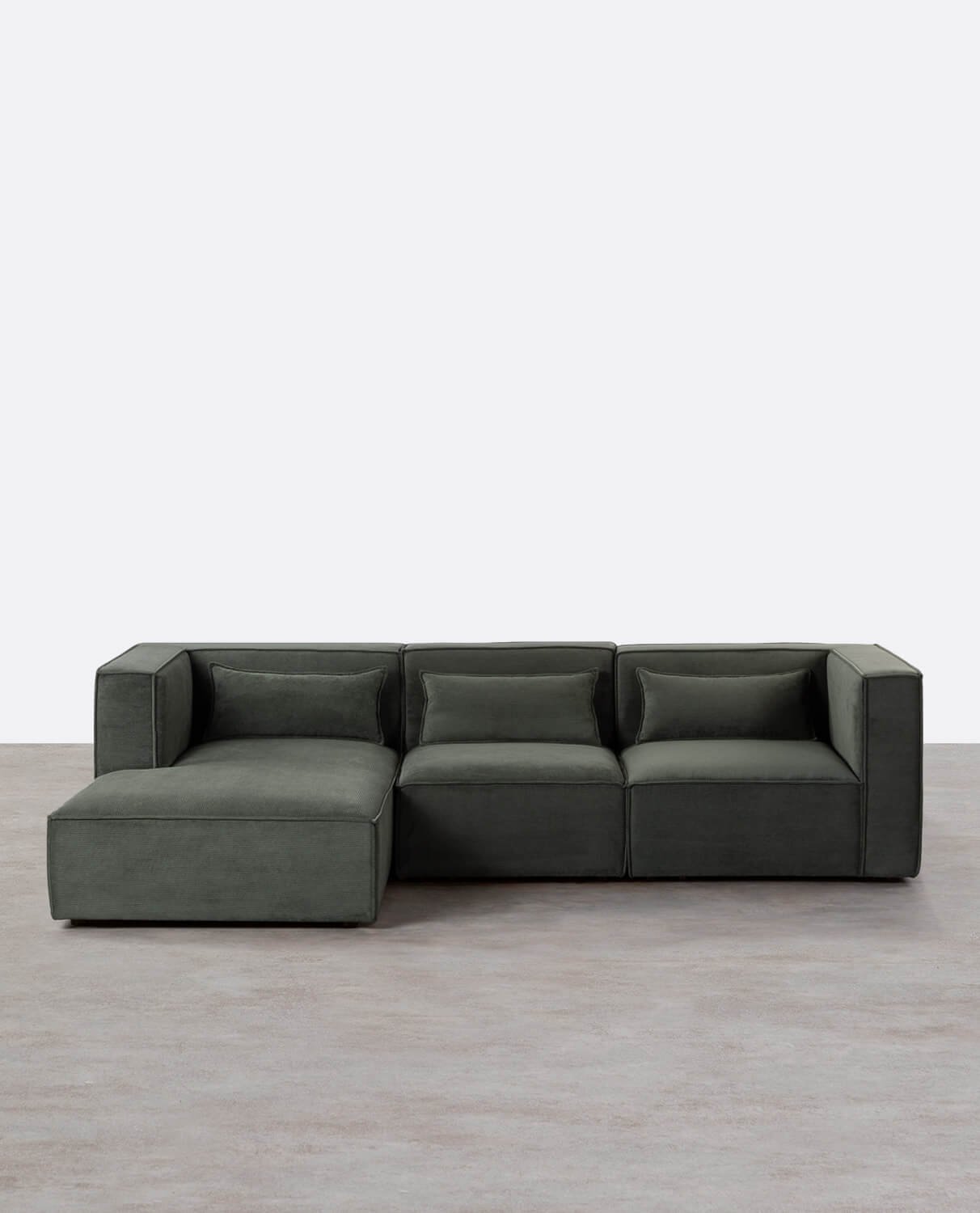 Divano a Chaise Longue Modulare in Velluto a Coste Kilhe, immagine della galleria 1