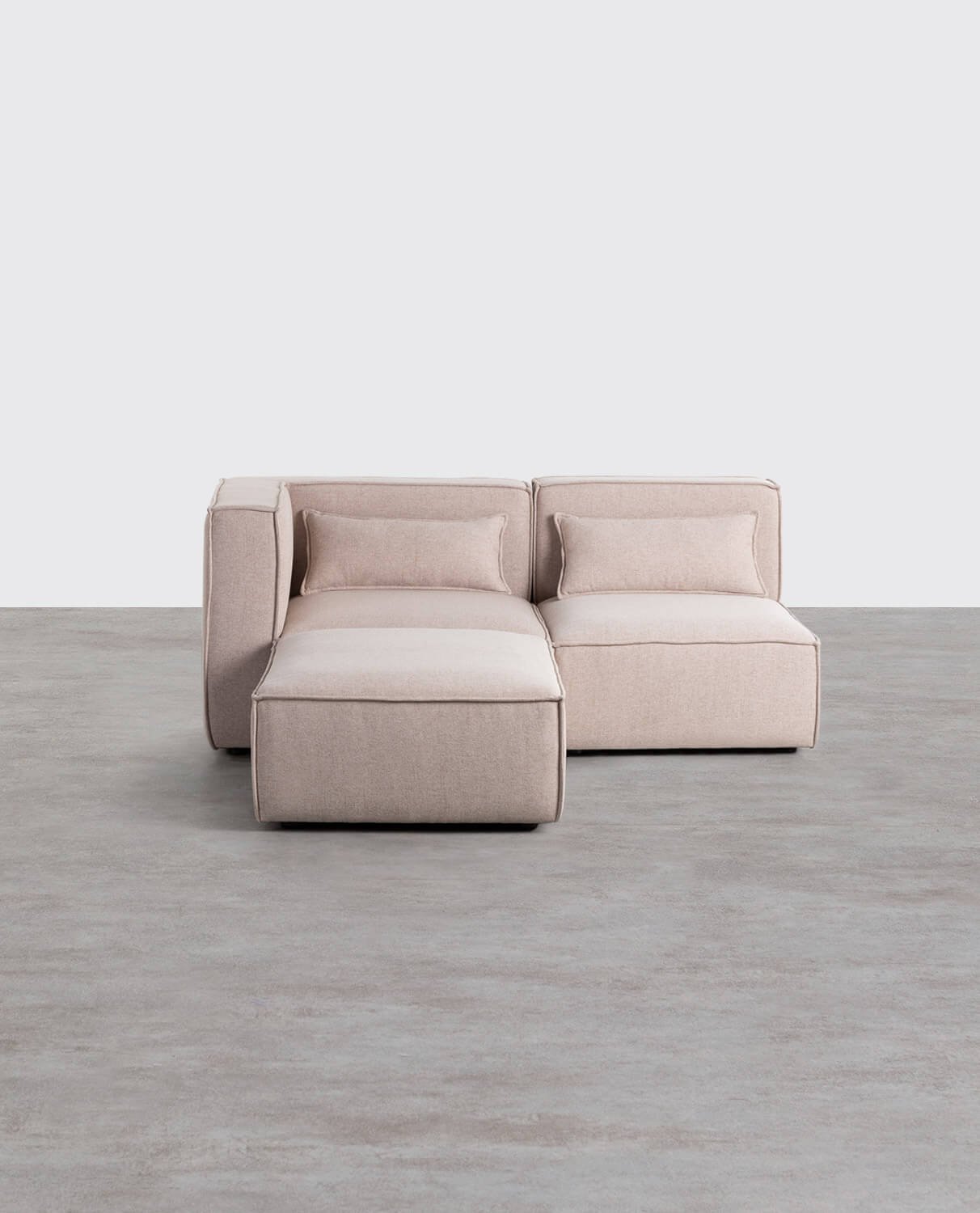 Divano Modulare Angolare 2 Pezzi e Pouf in Tessuto Kilhe, immagine della galleria 1