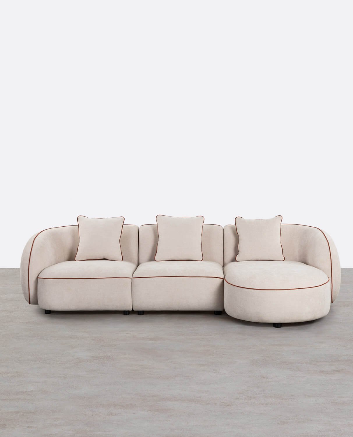Divano Chaise Longue Modulare in 3 Pezzi con Poltrona Angolare e Tessuto Ilham, immagine della galleria 1