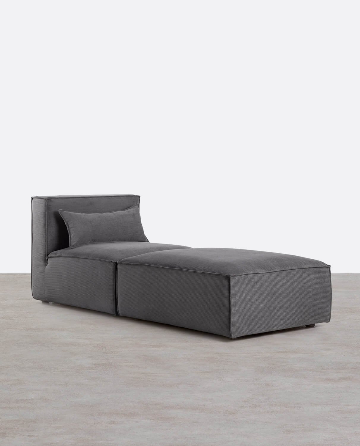 Poltrona Modulare con Pouf in Velluto a Coste Kilhe, immagine della galleria 1