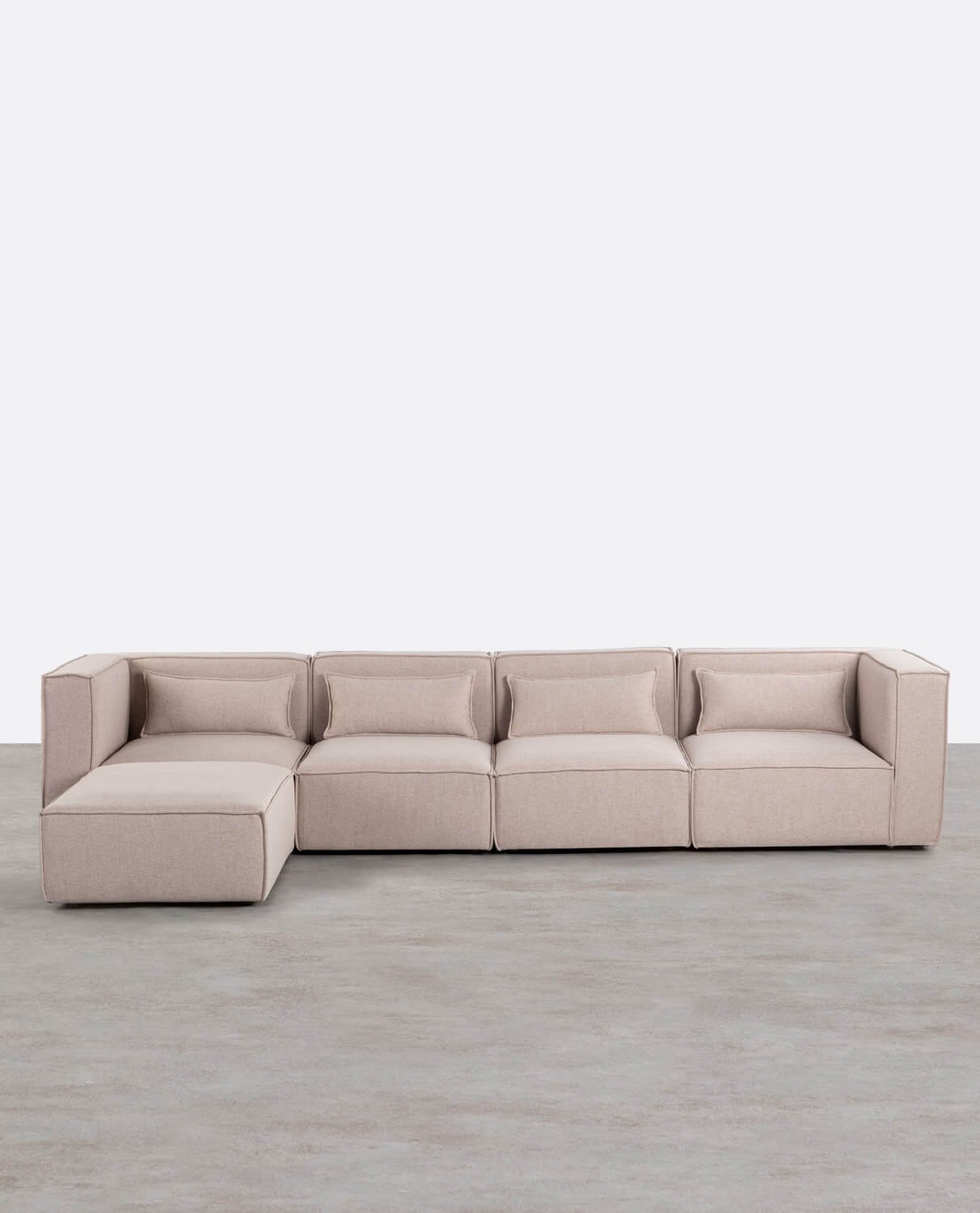 Divano Modulare 4 Pezzi con 2 Poltrone Angolari e Pouf in Tessuto Kilhe , immagine della galleria 1