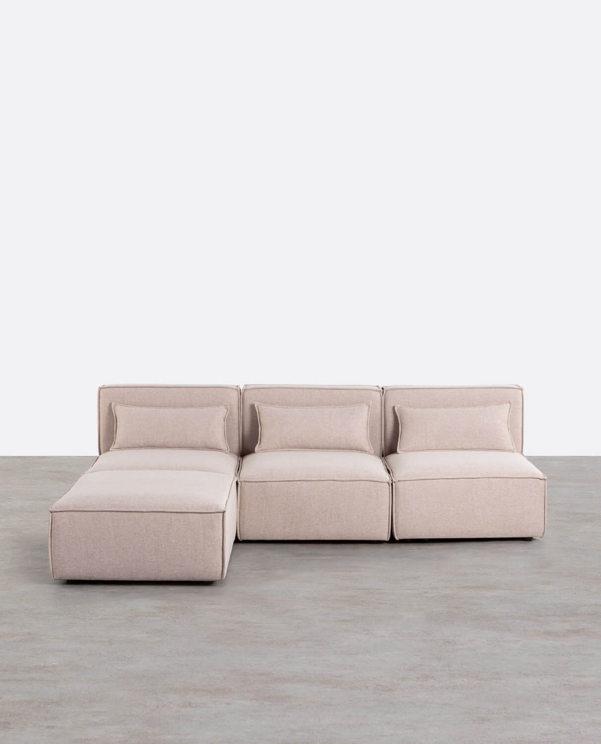 Divano Modulare 3 Pezzi e Pouf in Tessuto Kilhe, immagine della galleria 1