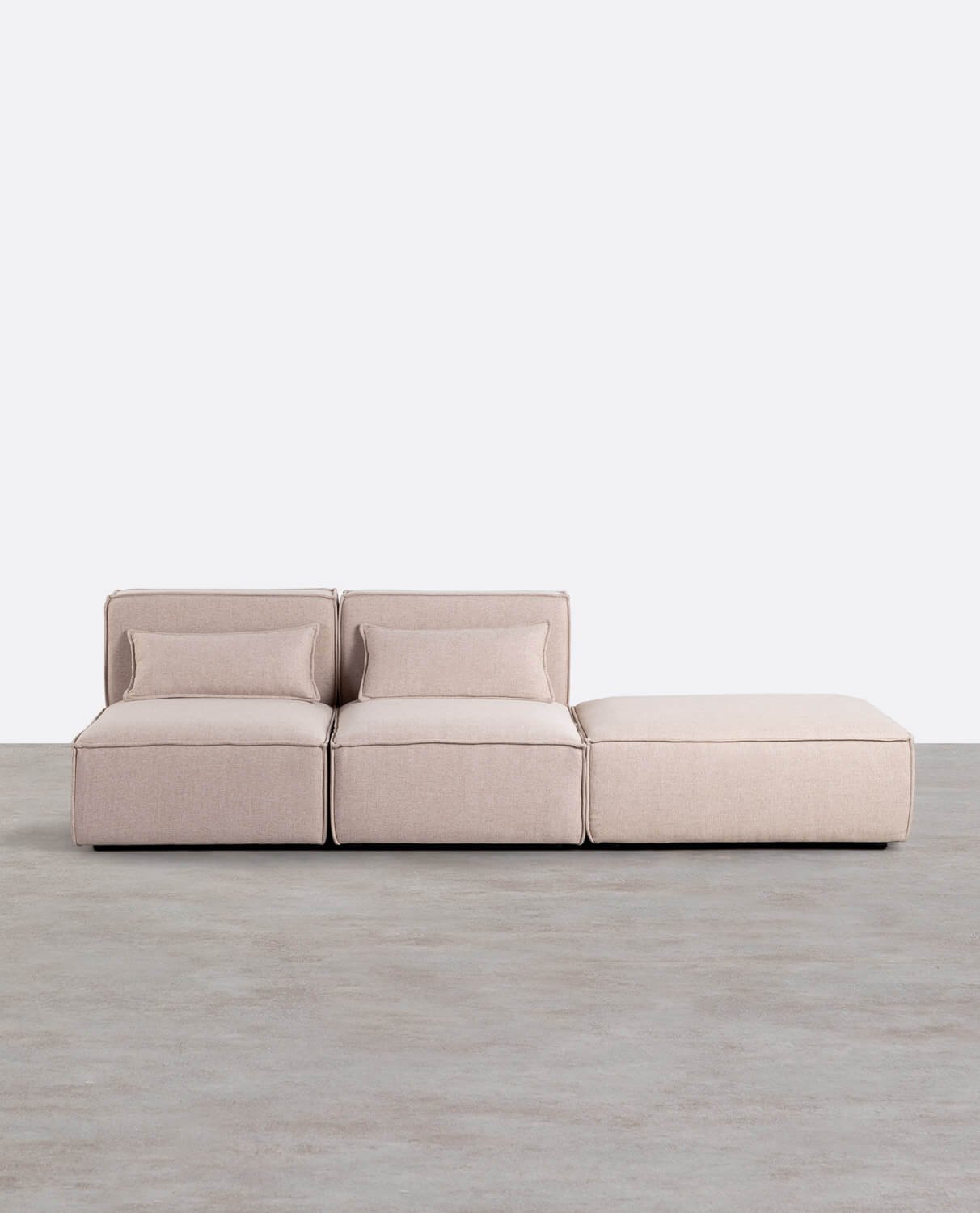 Divano Modulare 2 Pezzi con Pouf in Tessuto Kilhe, immagine della galleria 1