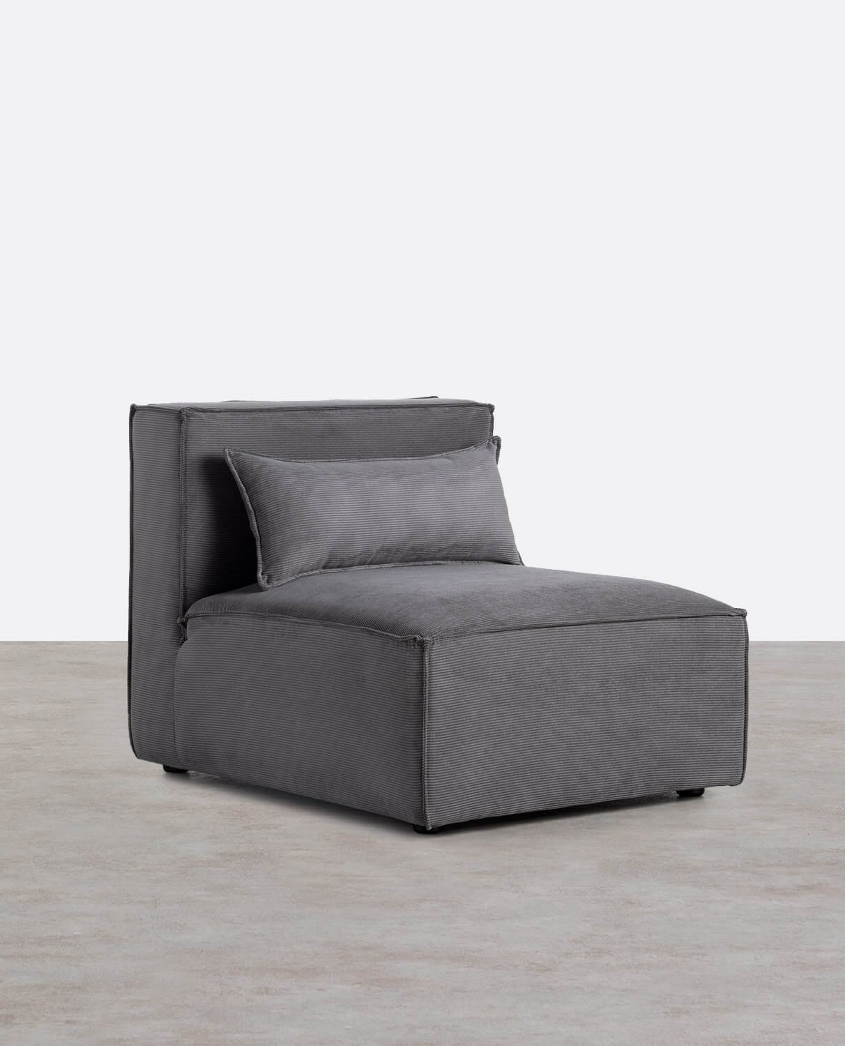 Divano Modulare 2 Pezzi e Pouf in Velluto a Coste Kilhe, immagine della galleria 2