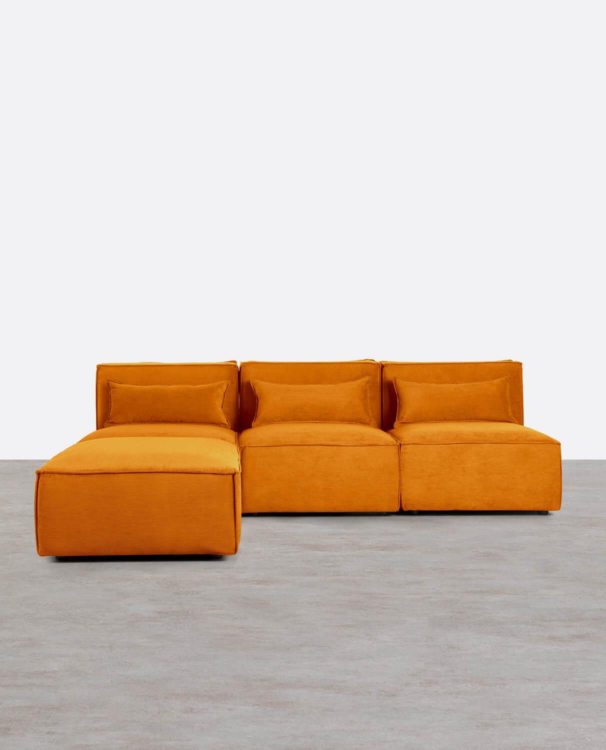 Divano Modulare 3 Pezzi e Pouf in Velluto a Coste Kilhe, immagine della galleria 1