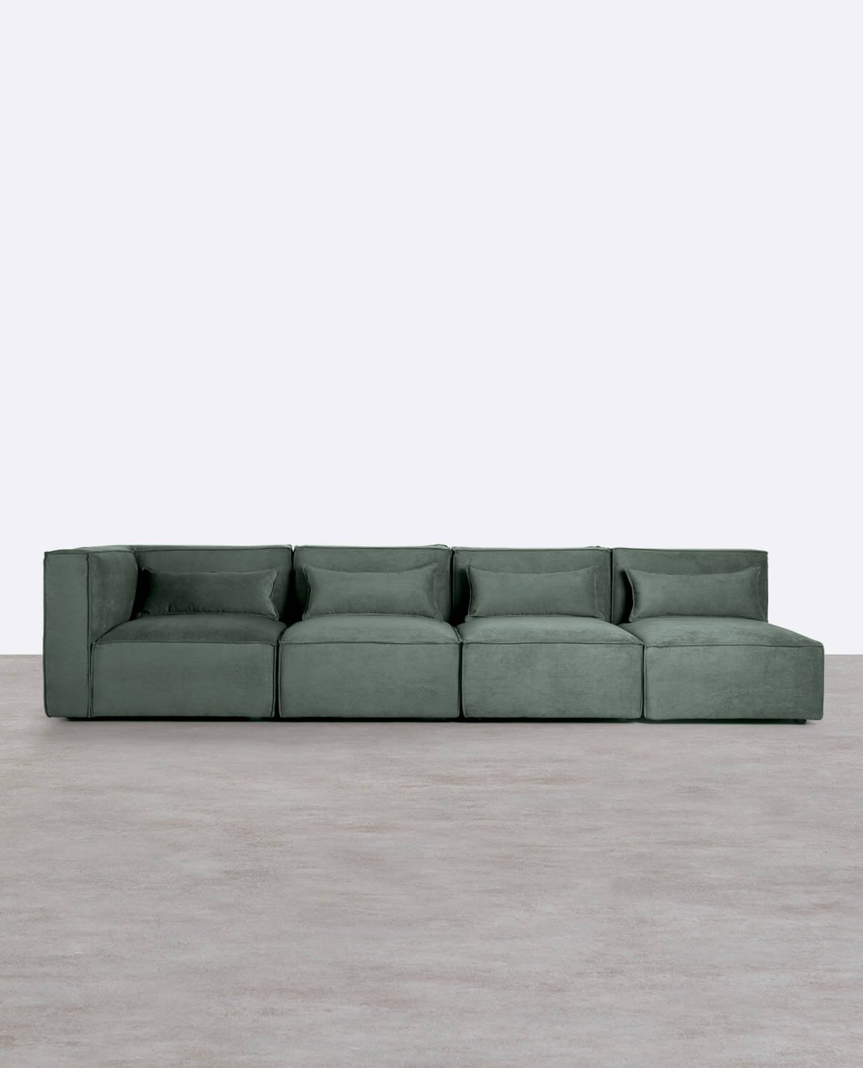Divano Modulare a 4 Pezzi con 3 Poltrone in Velluto a Coste Kilhe, immagine della galleria 1