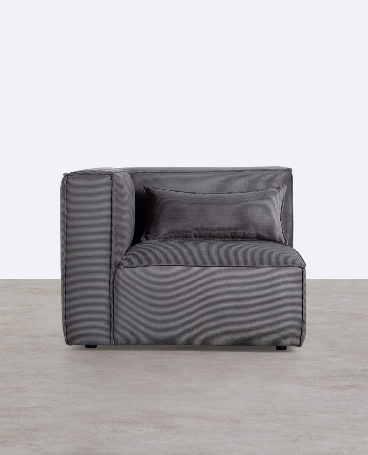 Divano Modulare 3 Pezzi con 2 Poltrone Angolari e Pouf in Velluto a Coste Kilhe, immagine della galleria 2