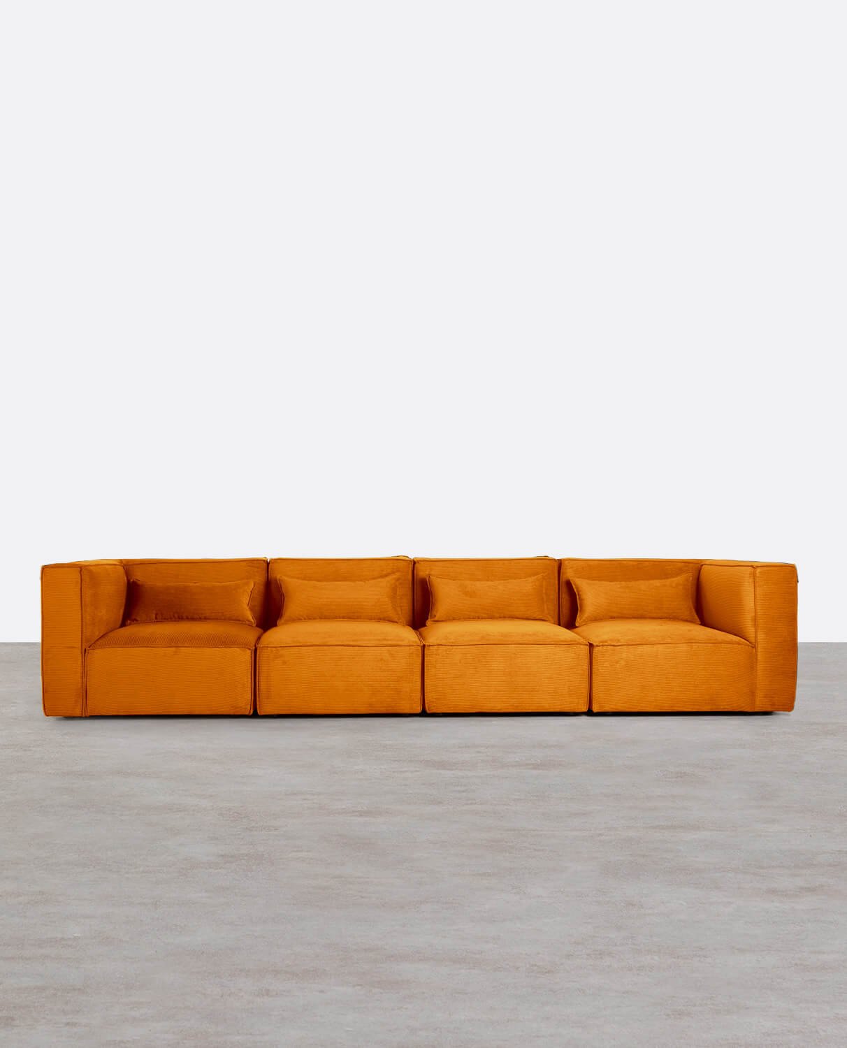 Divano Modulare a 4 pezzi con 2 Poltrone Angolari in Velluto a Coste Kilhe, immagine della galleria 1