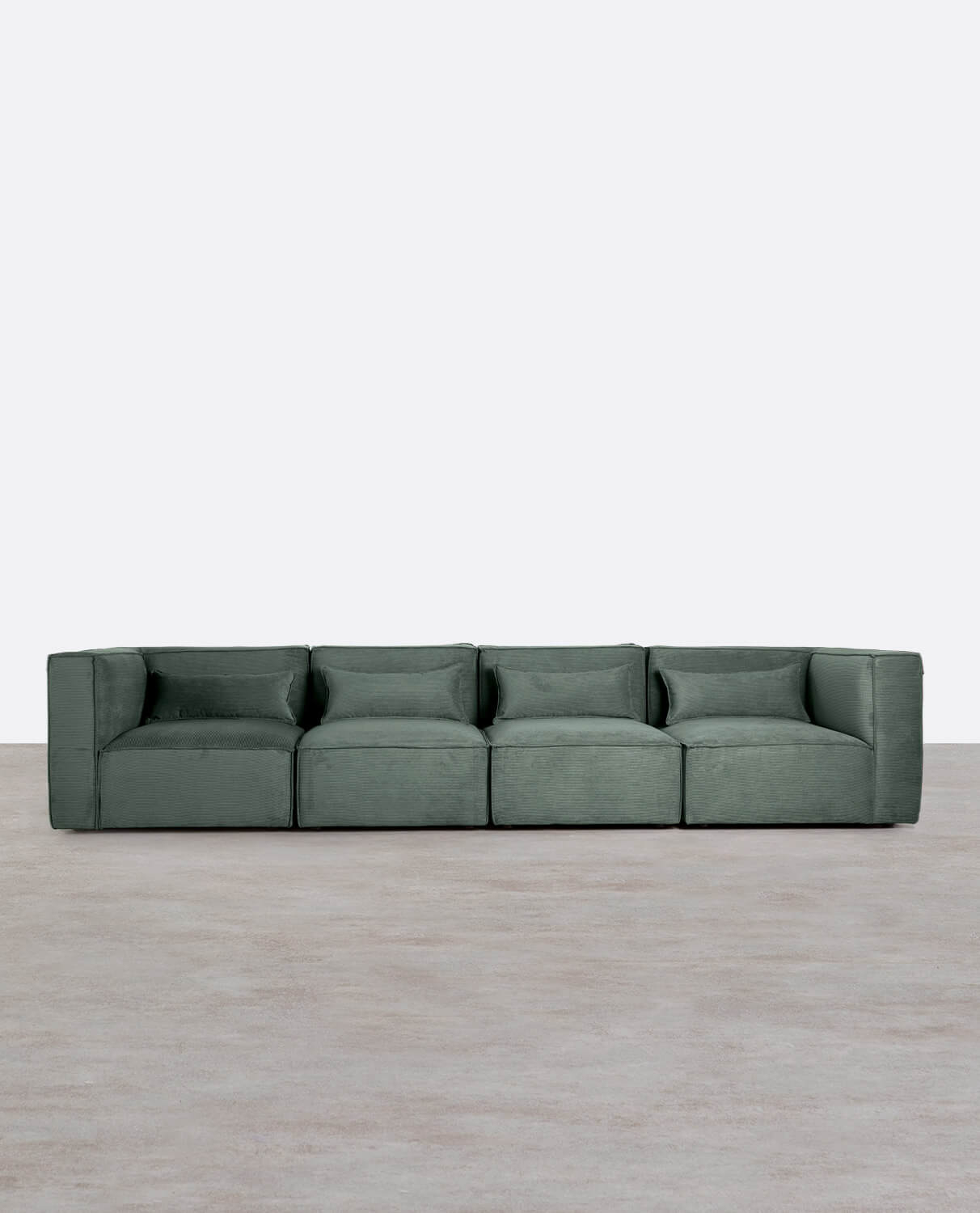 Divano Modulare a 4 pezzi con 2 Poltrone Angolari in Velluto a Coste Kilhe, immagine della galleria 1