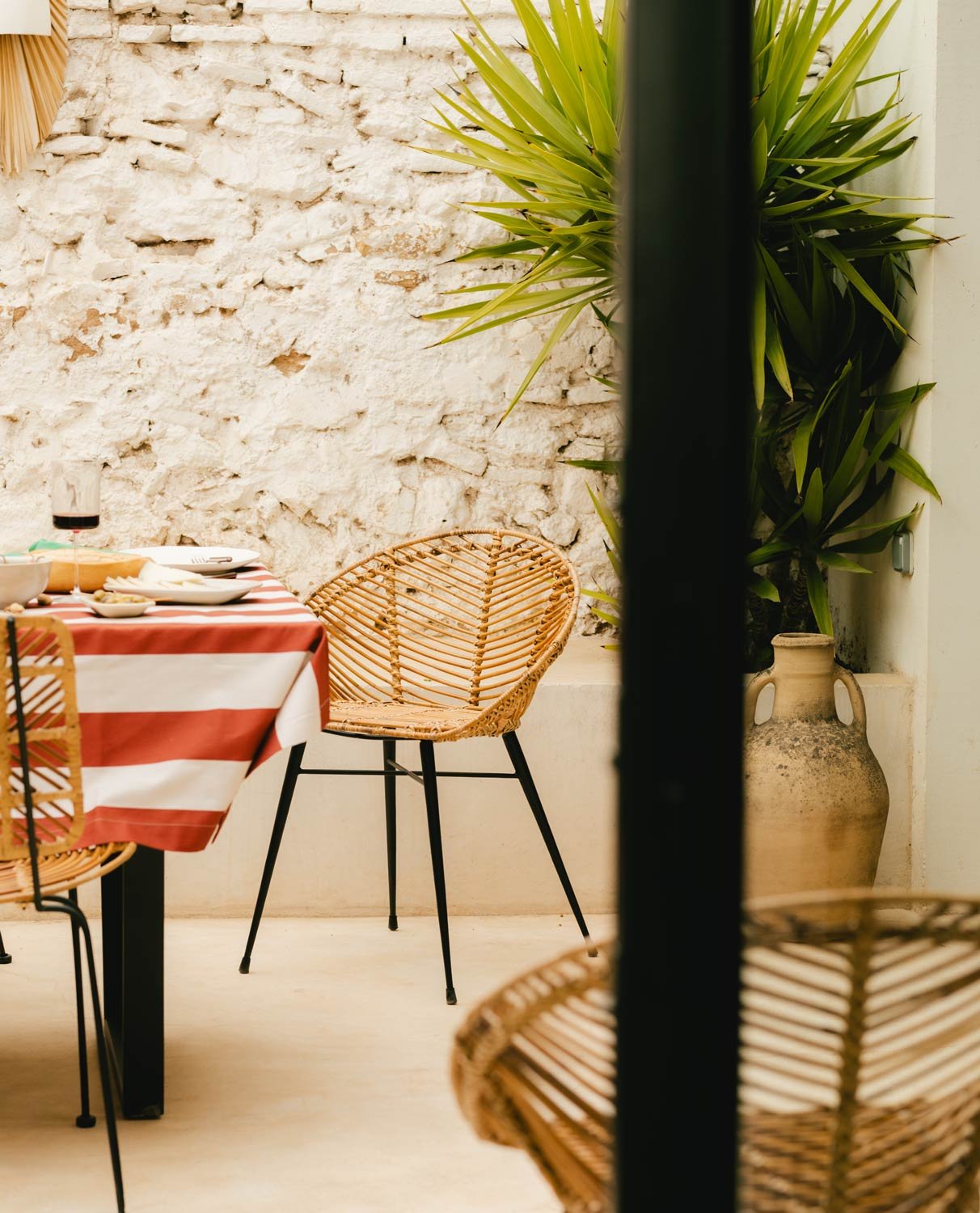 Pack 2 Sedie da Pranzo in Rattan Naturale Caleb, immagine della galleria 2
