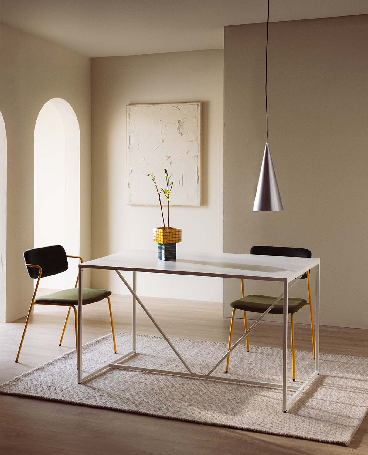 Tavolo da pranzo in acciaio laminato (78x140 cm) Ibiza, immagine della galleria 2