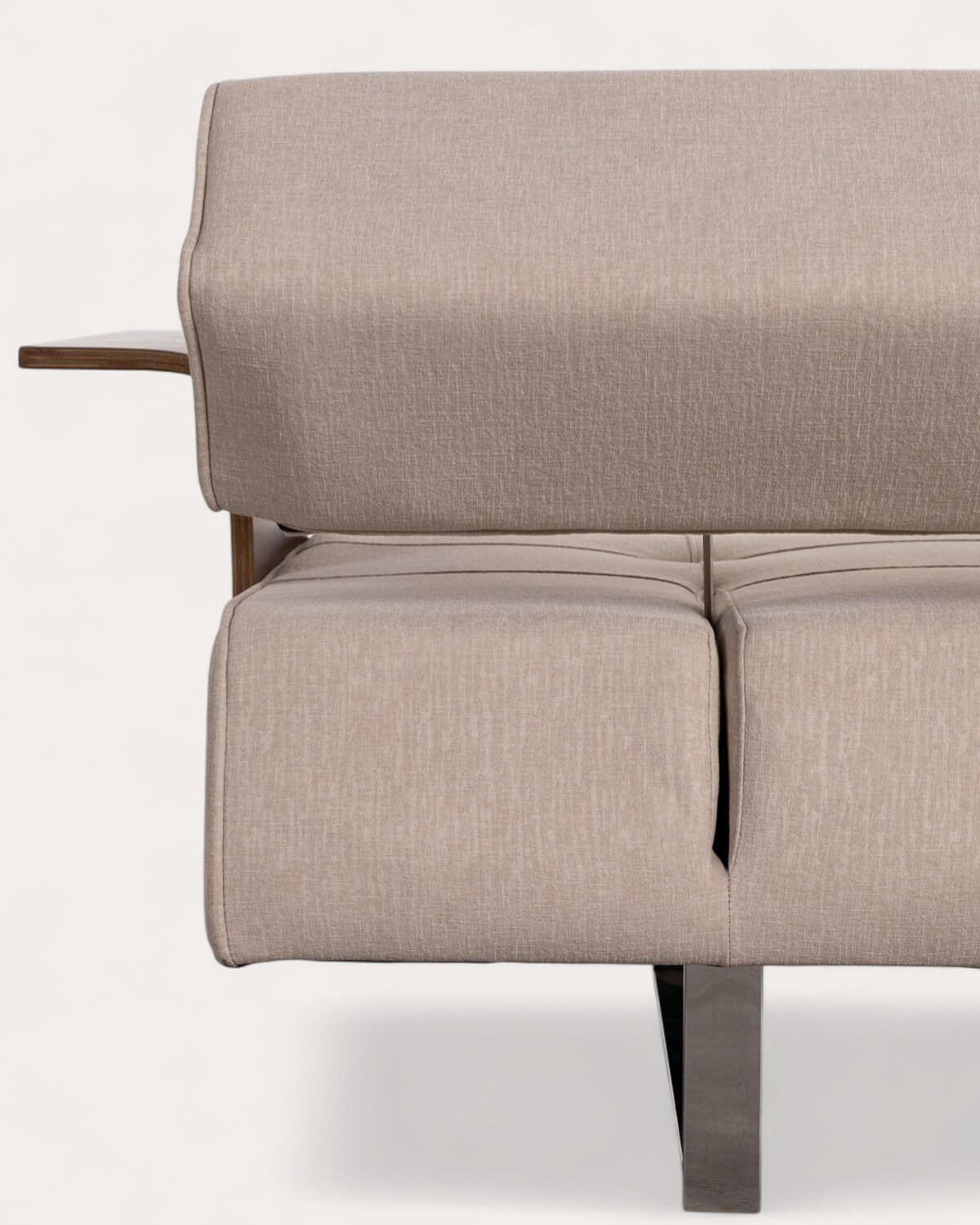 Divano Letto 3 Posti con Braccioli in Legno e Tessuto Nuovo 70S, immagine della galleria 9