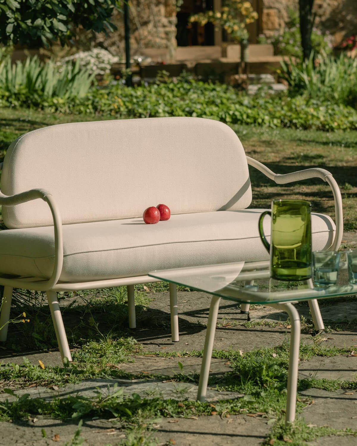 Divano da Giardino a 2 Posti in Metallo e Tessuto Xoan, immagine della galleria 2