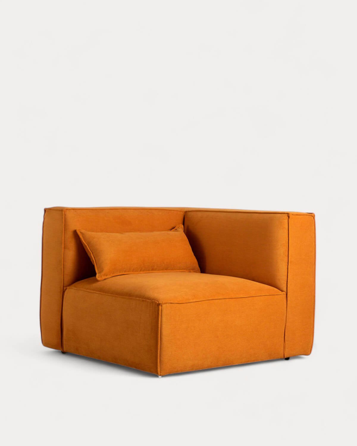 Divano Modulare a 2 Pezzi Angolari e Pouf in Velluto a Coste Kilhe, immagine della galleria 2