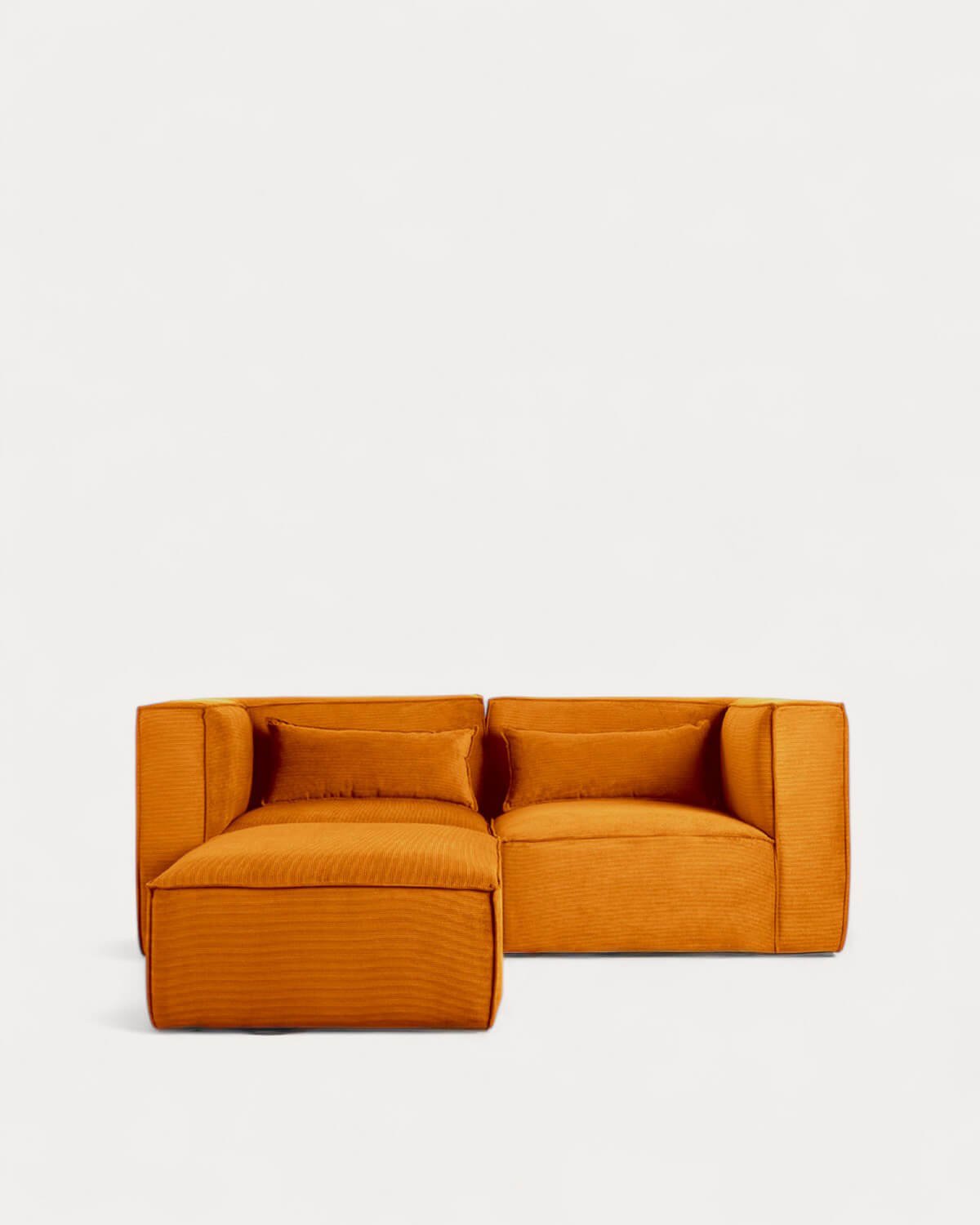 Divano Modulare a 2 Pezzi Angolari e Pouf in Velluto a Coste Kilhe, immagine della galleria 1