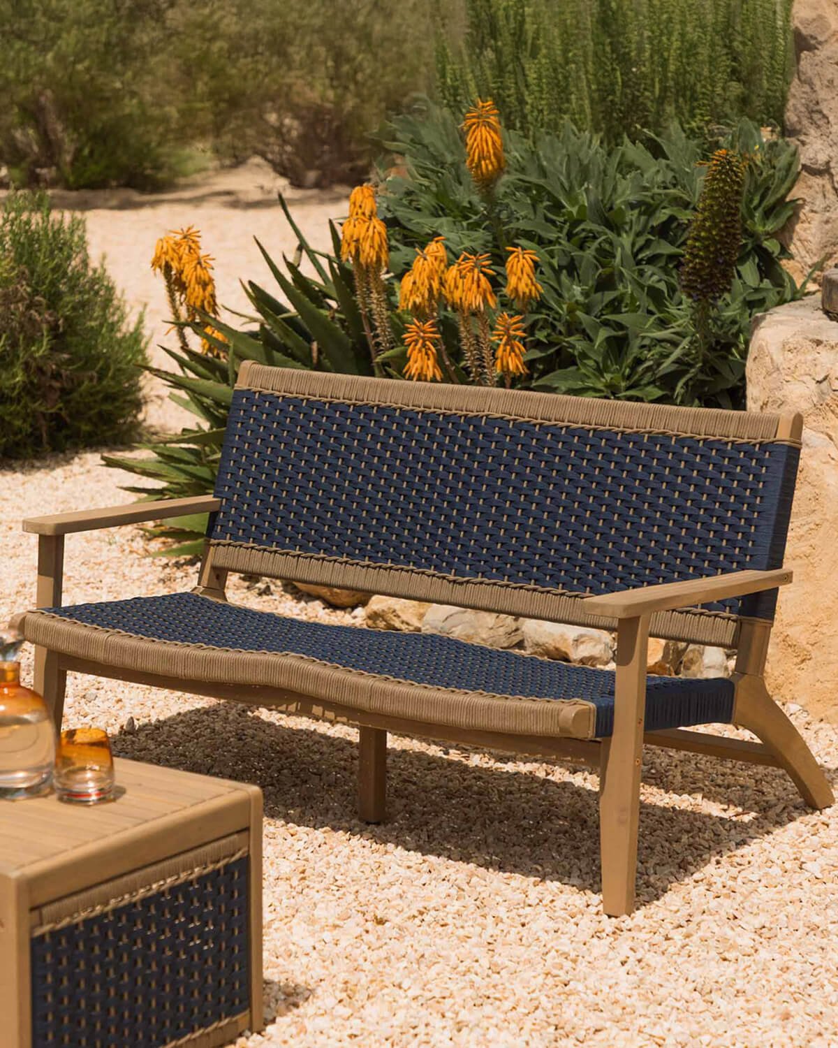 Divano da Giardino a 2 Posti in Legno di Acacia e Corda di Mirle , immagine della galleria 2