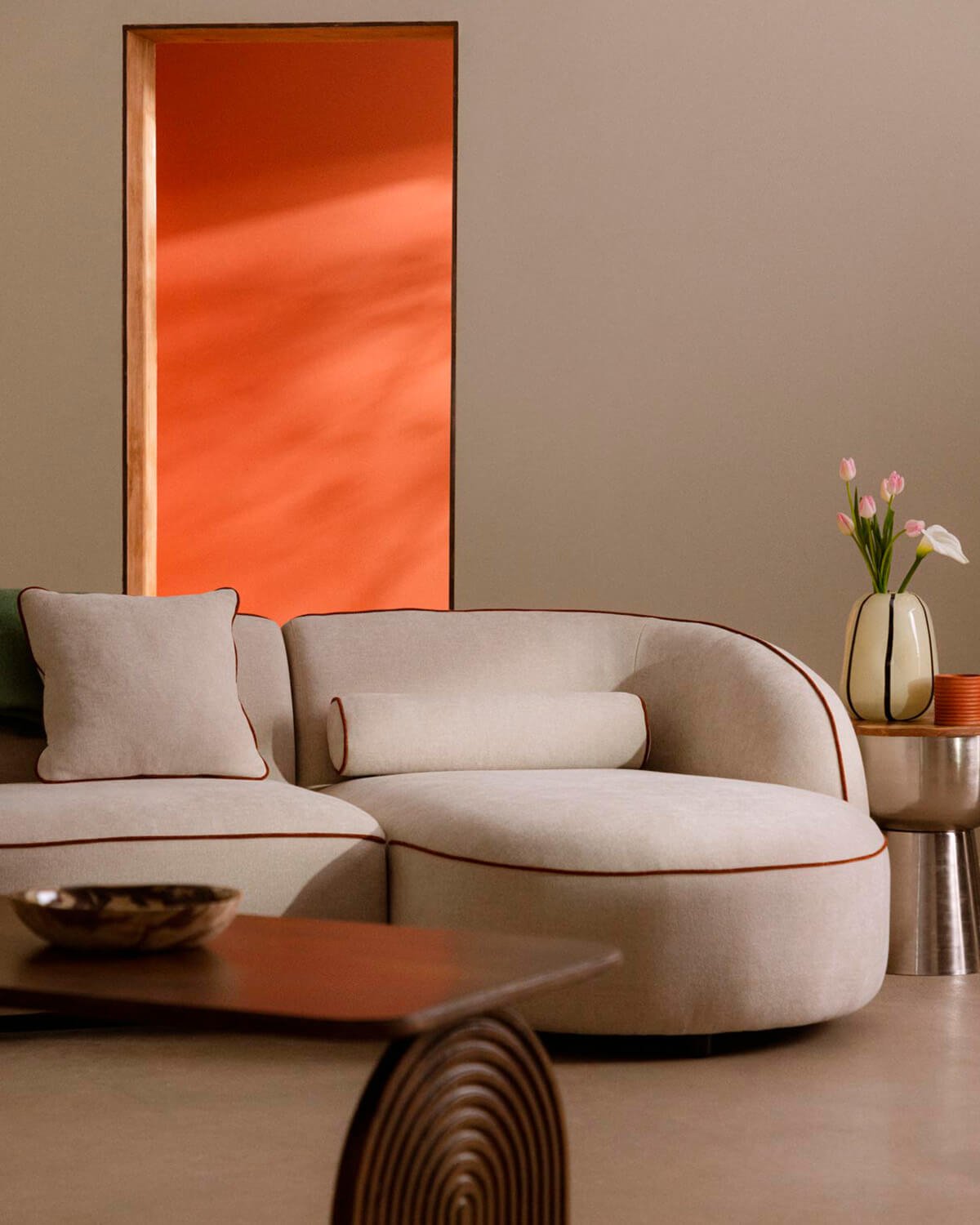 Divano Chaise Longue Modulare in 2 Pezzi con Poltrona in Tessuto Ilham, immagine della galleria 2