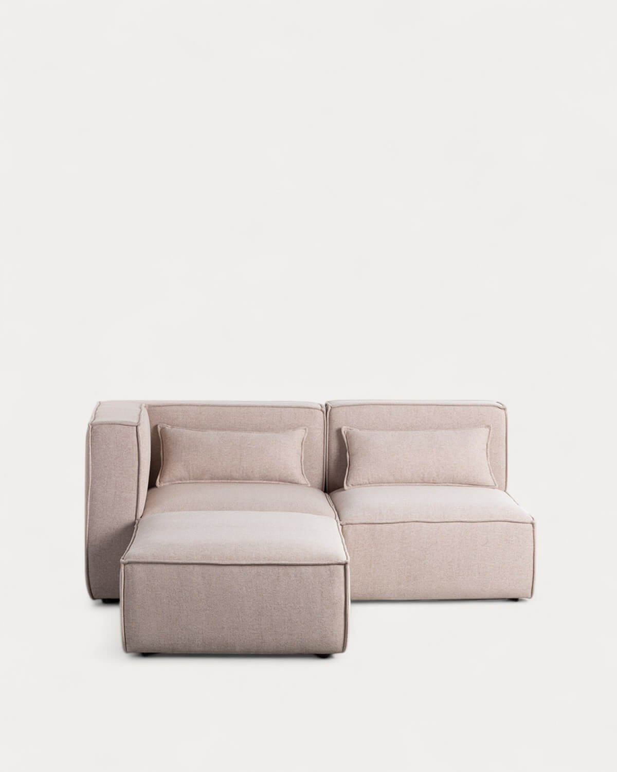 Divano Modulare Angolare 2 Pezzi e Pouf in Tessuto Kilhe