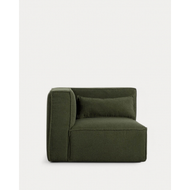 Modulo Poltrona Angolare per Divano in Tessuto Kilhe Boucle Bouclé -Verde Nori - The Masie