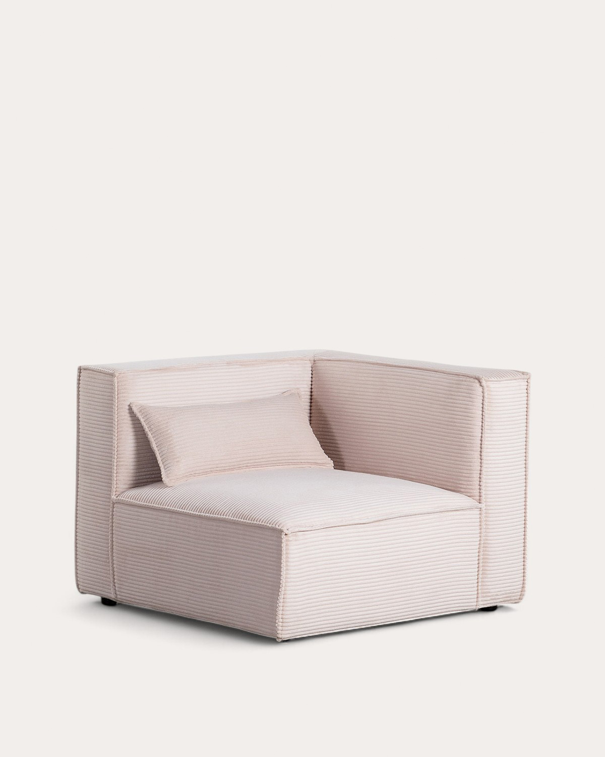 Divano Modulare 2 Pezzi Angolari con Pouf in Velluto a Coste Spesse Kilhe, immagine della galleria 3