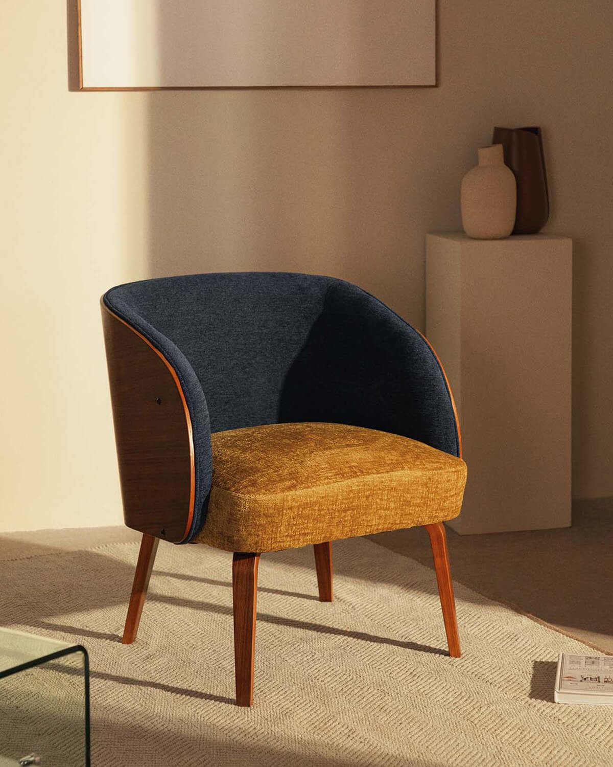 Poltrona in Legno e Tessuto Meria, immagine della galleria 2