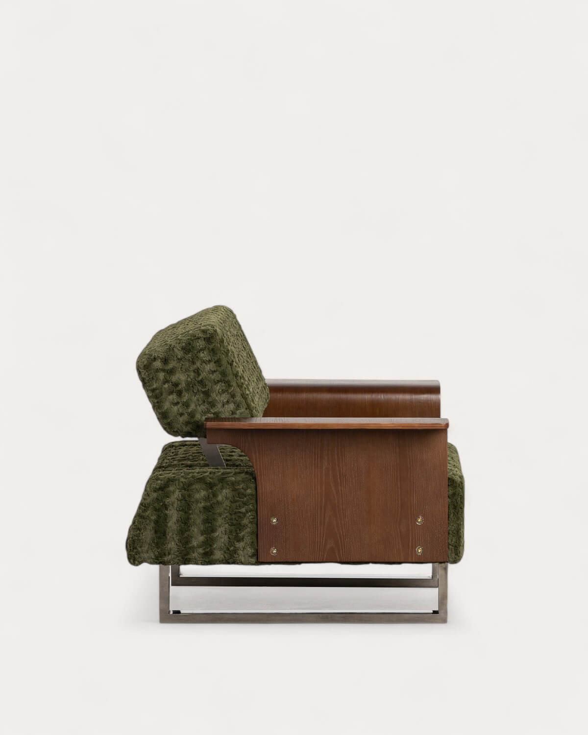 Pack 2 Poltrone Reclinabili con Braccioli in Legno e Tessuto 70s Furry, immagine della galleria 3