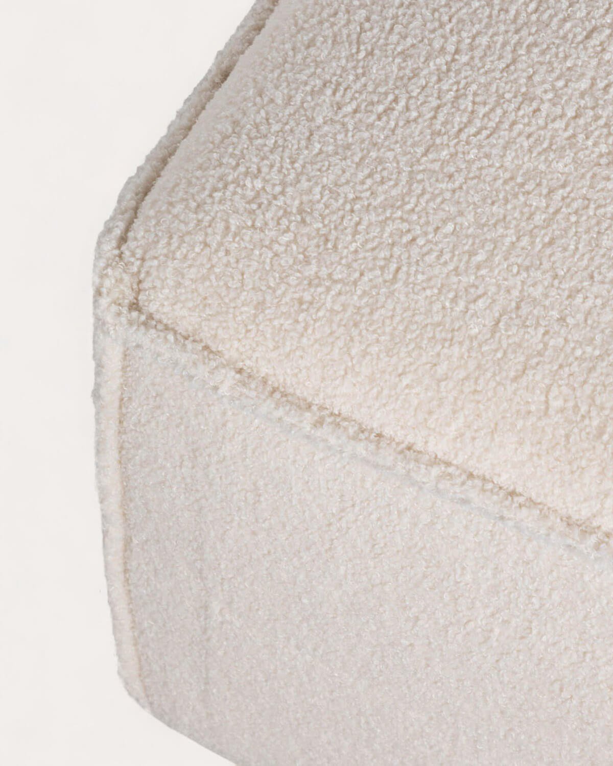 Divano Angolare Modulare in 2 Pezzi e Pouf in Tessuto Bouclé Kilhe, immagine della galleria 8